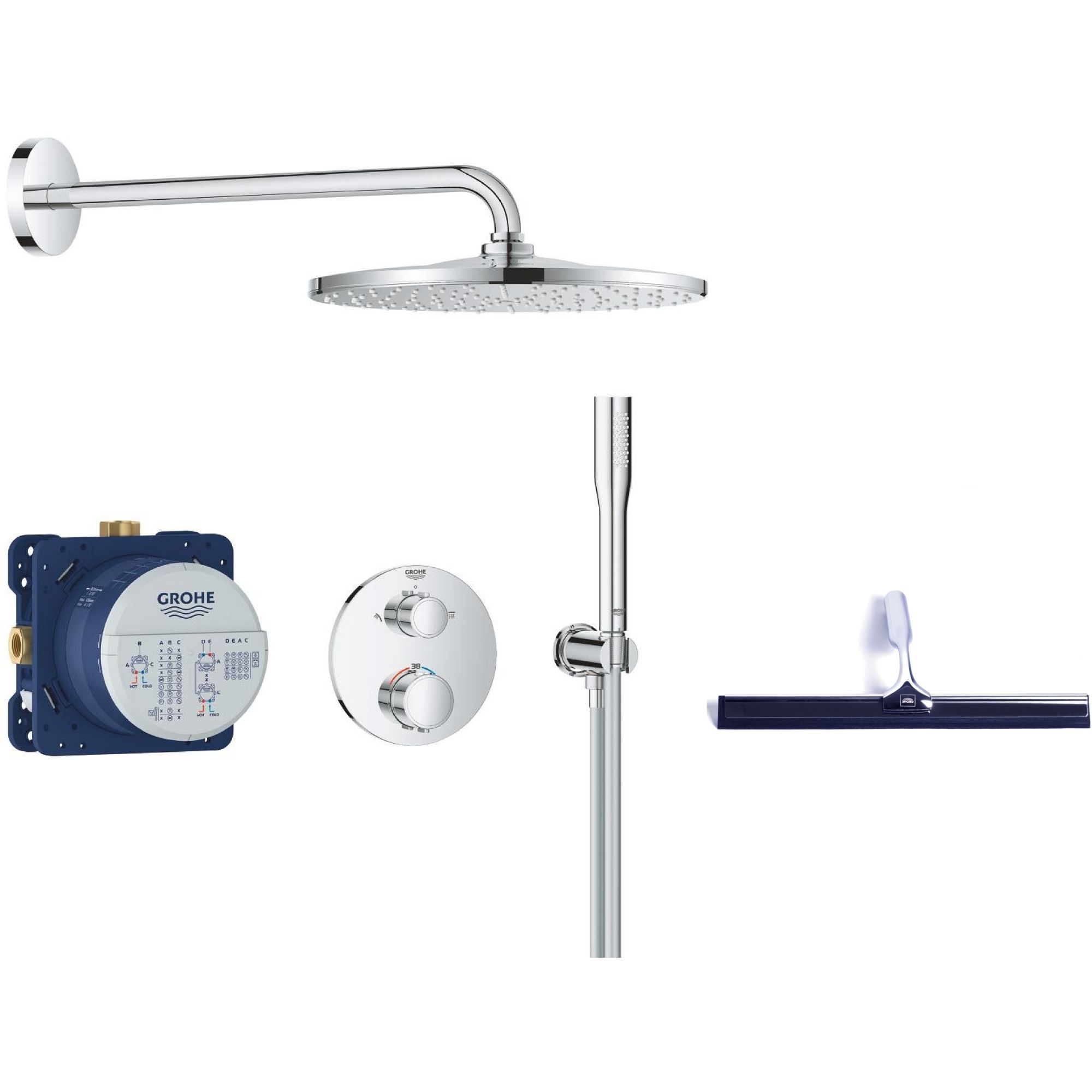 Set sprchová sada Grohe Vitalio Start 34880000, stěrka na vodu Grohe 4067393055617