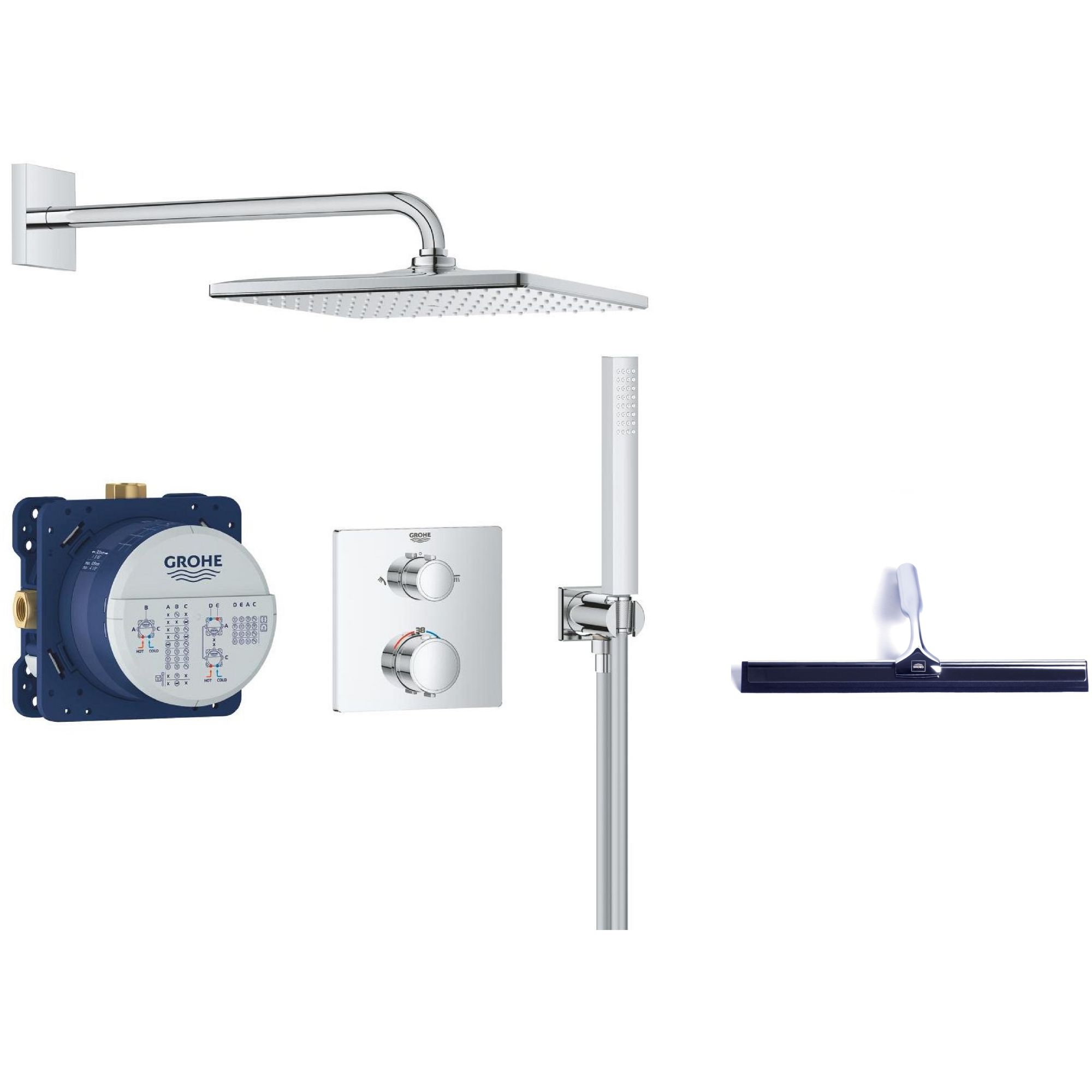 Set sprchová sada Grohe Vitalio Start 34881000, stěrka na vodu Grohe 4067393055617