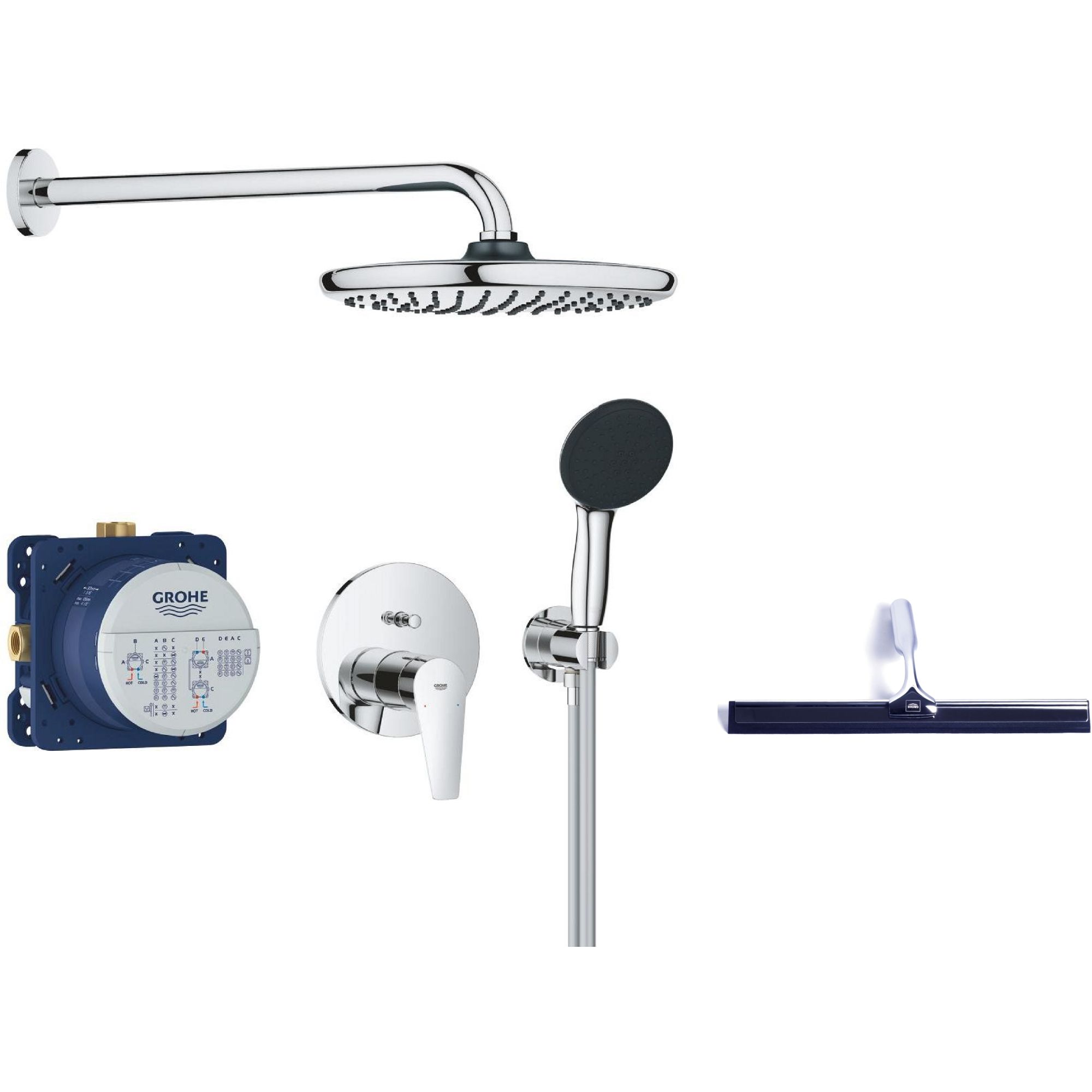 Set sprchová sada Grohe Start Edge 25293000, stěrka na vodu Grohe 4067393055617