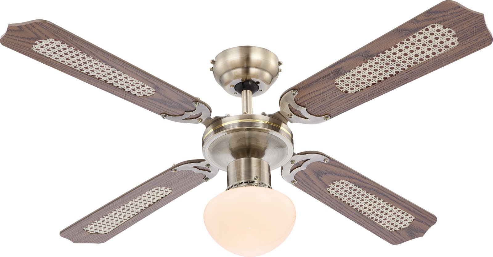 Globo Lighting Champion stropní ventilátor se světlem 1x60 W bílá-mosaz-dřevo 0309