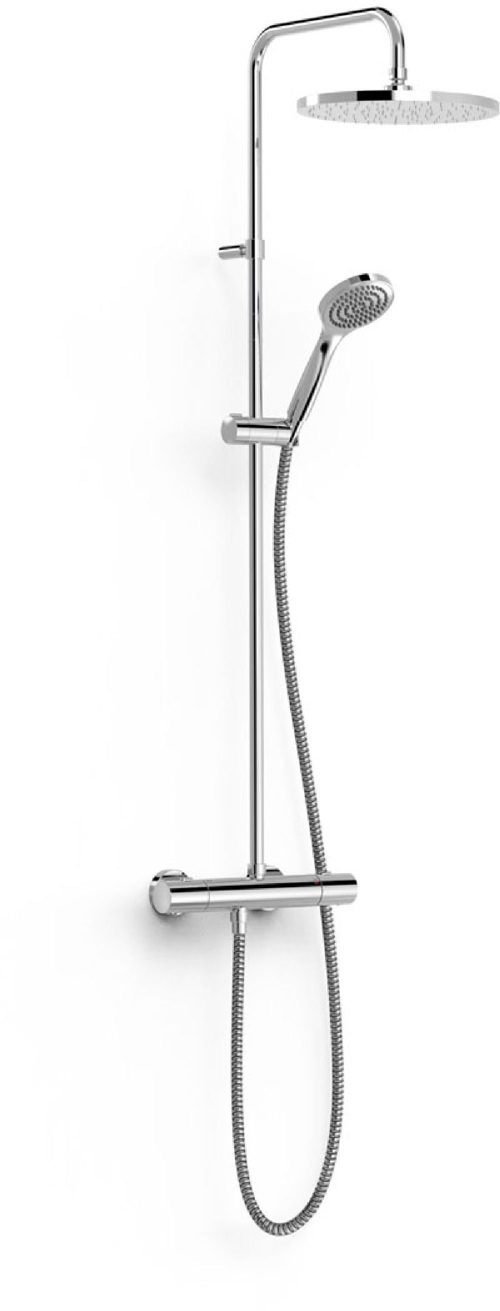 Tres Over-Wall sprchová sada na stěnu s termostatem s dešťovou sprchou chrom 19039301