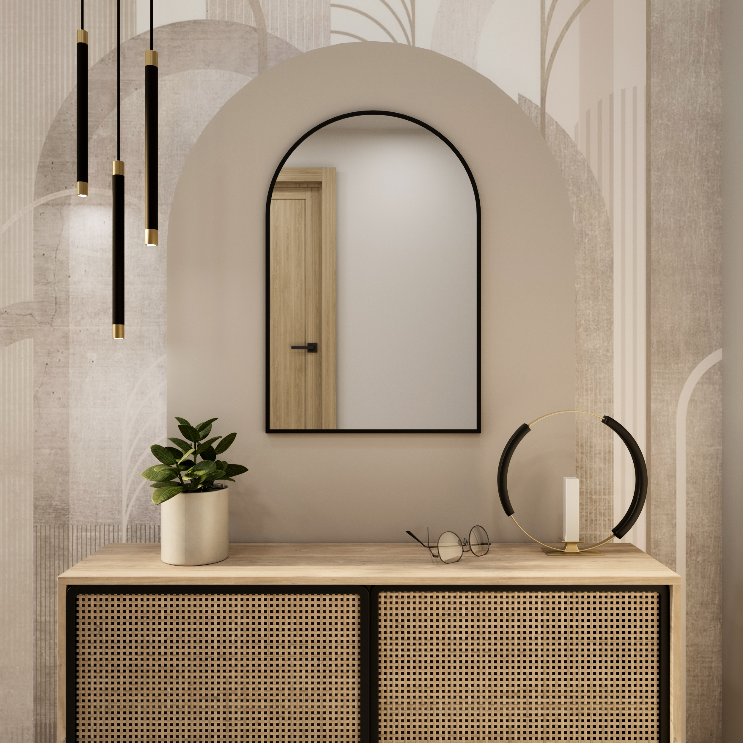 Baltica Design Tiny Border Pastille Cut zrcadlo 60x100 cm černá 5904107924717