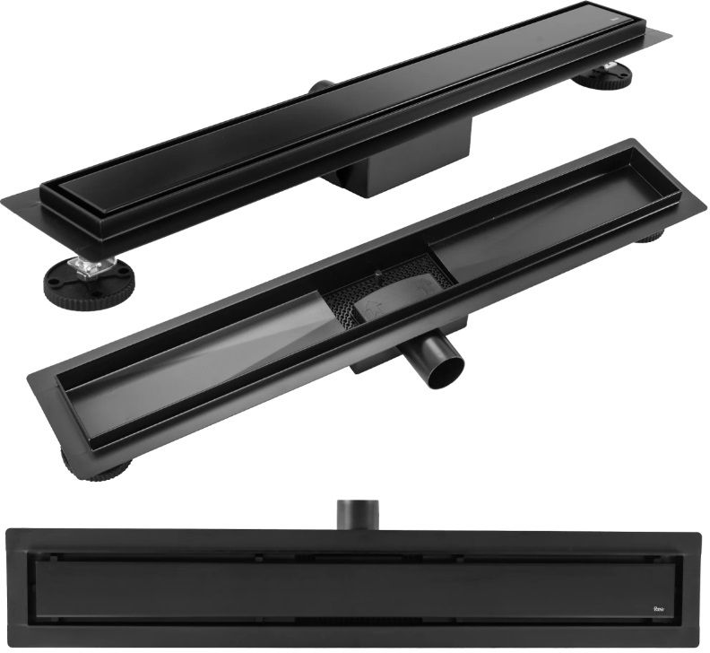 Rea Neox Czarny odtokový žlábek 70 cm černá REA-G6602