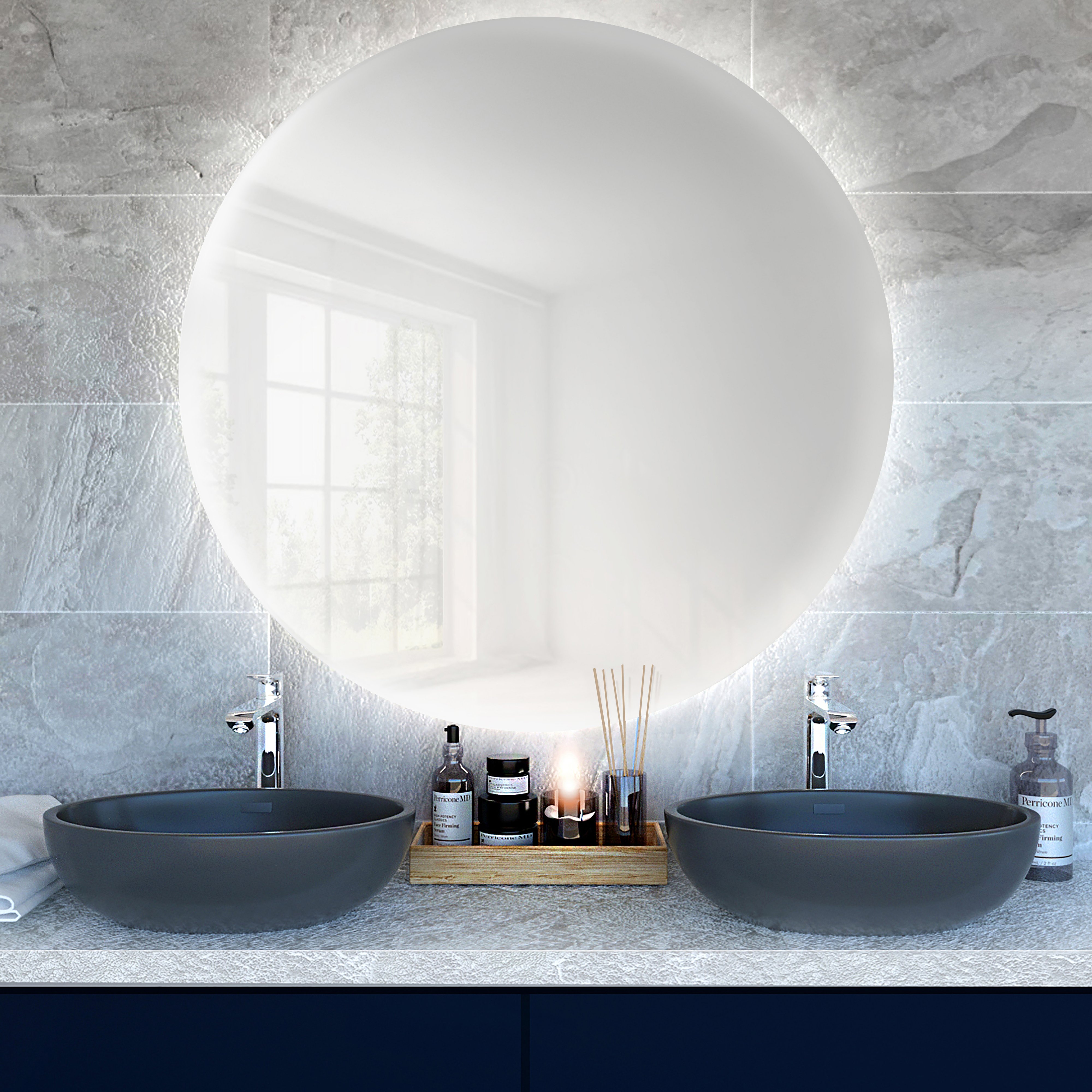 Baltica Design Bright zrcadlo 80x80 cm kulatý s osvětlením 5904107913360