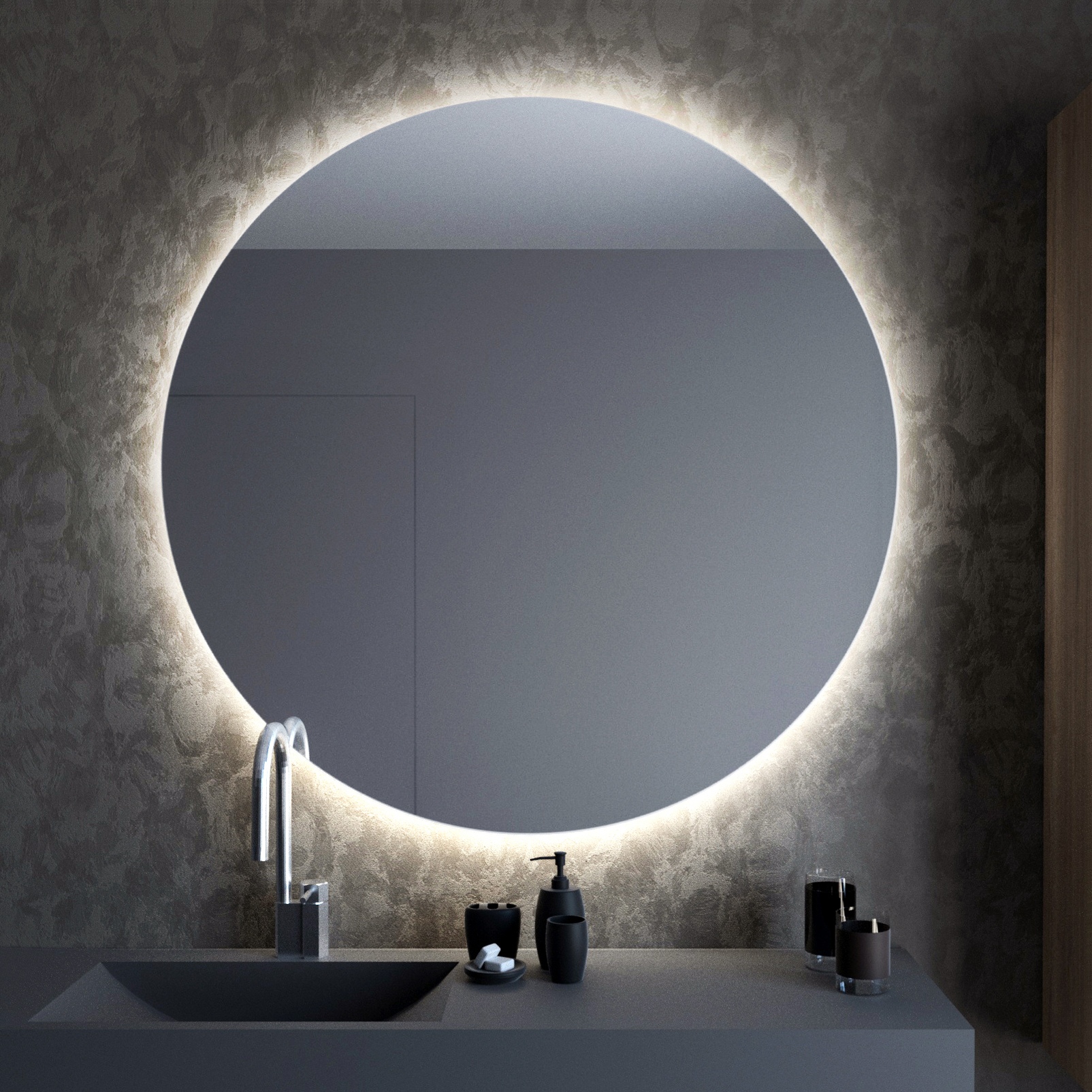 Baltica Design Bright zrcadlo 70x70 cm kulatý s osvětlením 5904107913353