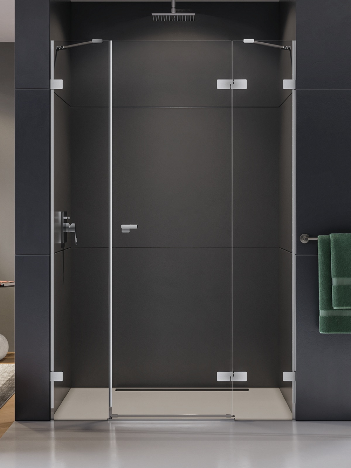 New Trendy Eventa sprchové dveře 170 cm sklopné chrom lesk/průhledné sklo EXK-4467