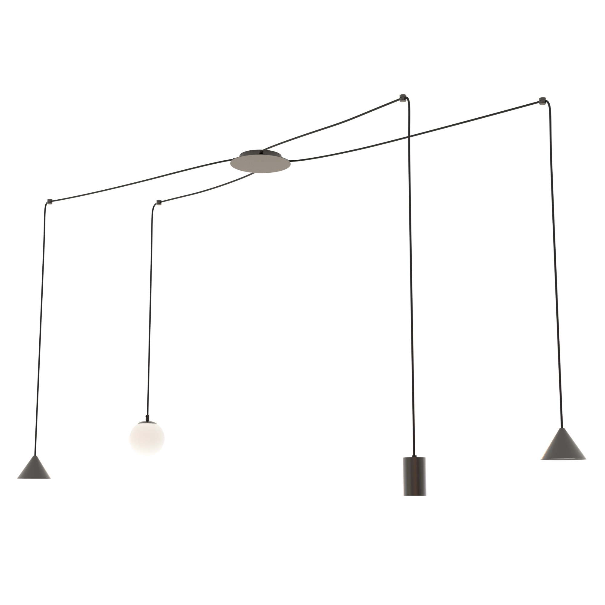 Emibig Fuji závěsné svítidlo 4x10 W černá 13494