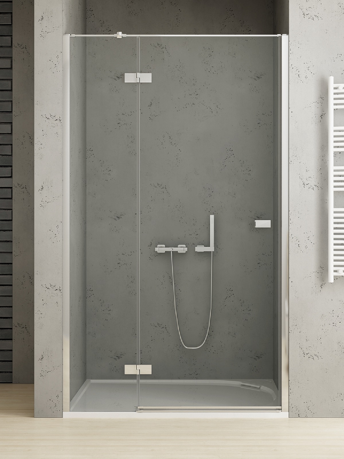 New Trendy Reflexa sprchové dveře 140 cm sklopné chrom lesk/průhledné sklo EXK-5069