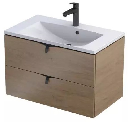 Oristo Siena skříňka 79.6x45.5x50 cm pod umyvadlo závěsná dub OR45-SD2S-80-78