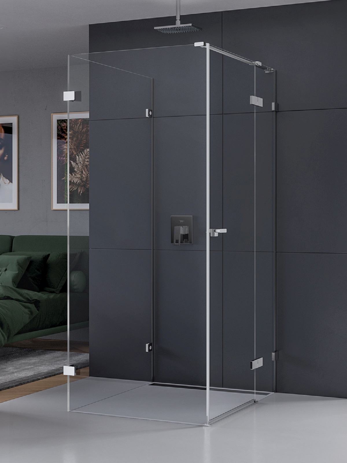New Trendy Eventa sprchový kout 90x80 cm obdélníkový chrom lesk/průhledné sklo EXK-4602