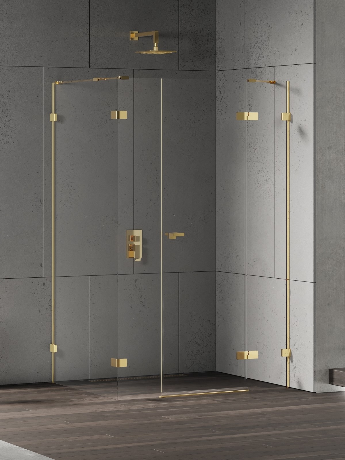 New Trendy Eventa Gold Shine sprchový kout 150x80 cm obdélníkový zlatá lesk/průhledné sklo EXK-4779
