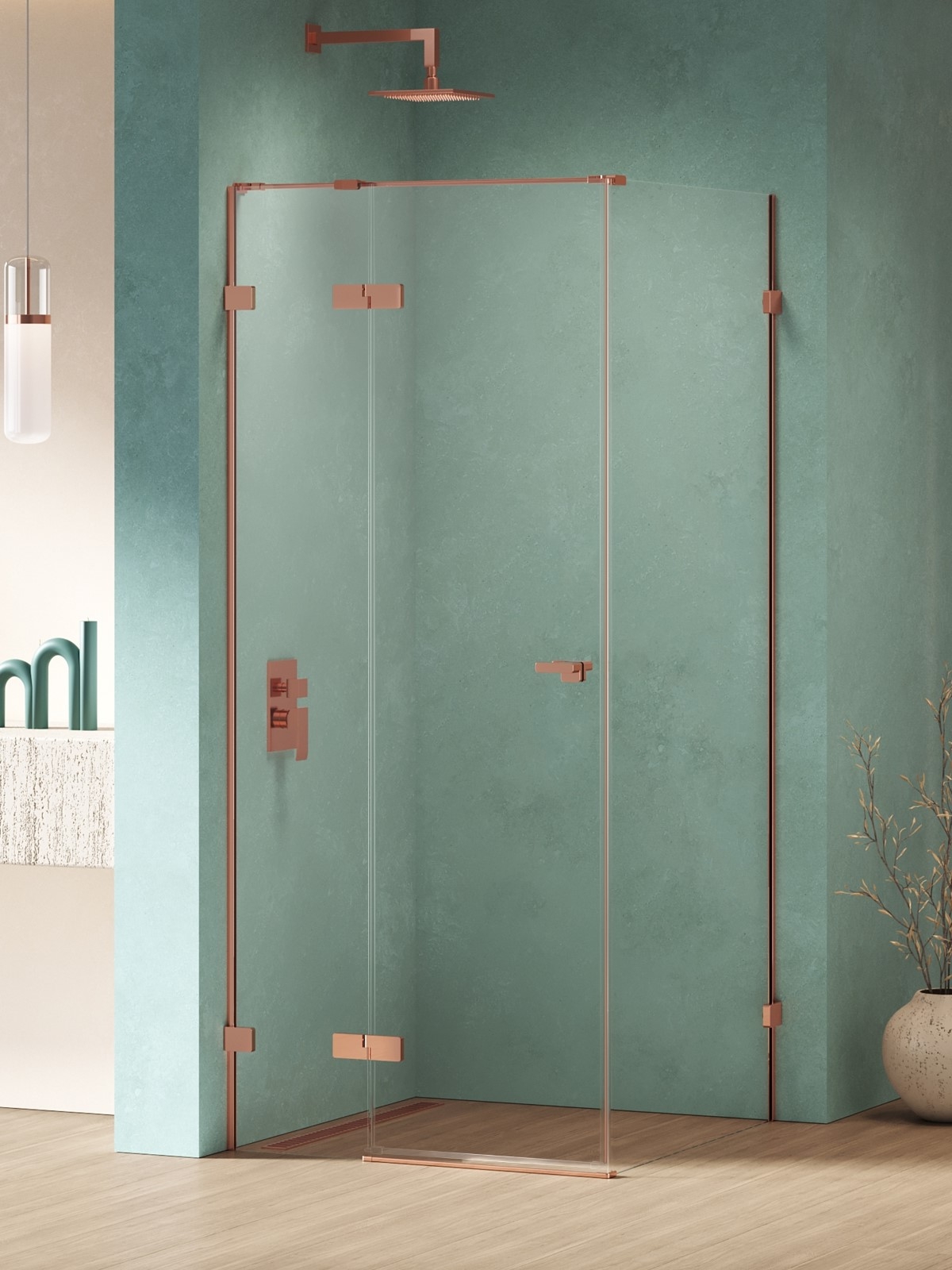 New Trendy Eventa Copper Shine sprchový kout 120x80 cm obdélníkový měděná lesk/průhledné sklo EXK-6375