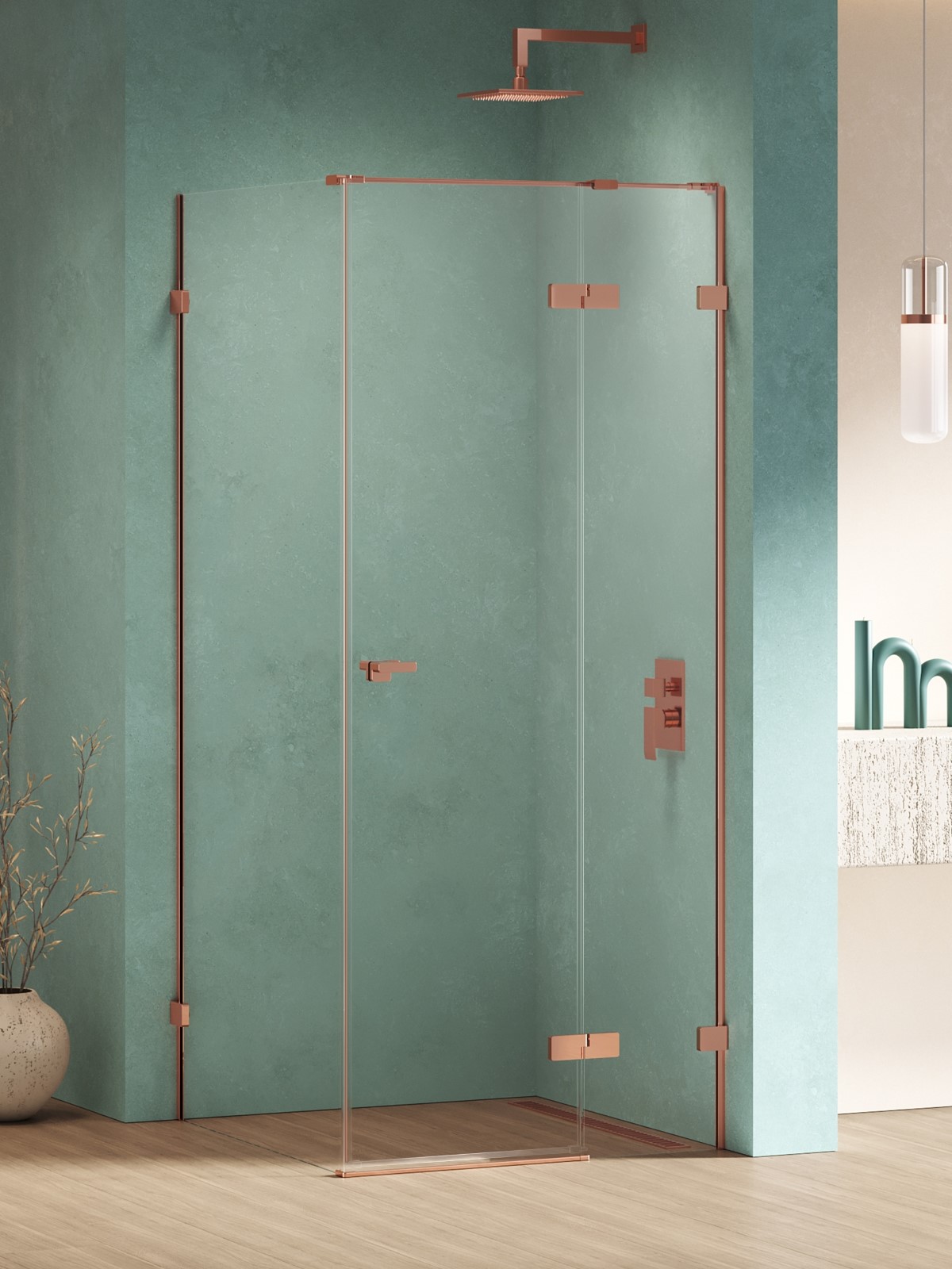 New Trendy Eventa Copper Shine sprchový kout 100x80 cm obdélníkový měděná lesk/průhledné sklo EXK-6403