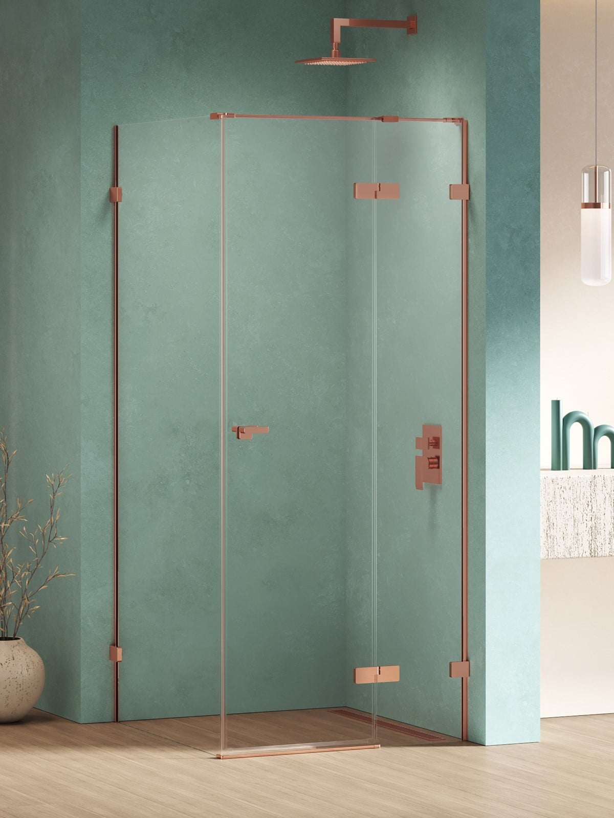 New Trendy Eventa Copper Shine sprchový kout 110x100 cm obdélníkový měděná lesk/průhledné sklo EXK-6421
