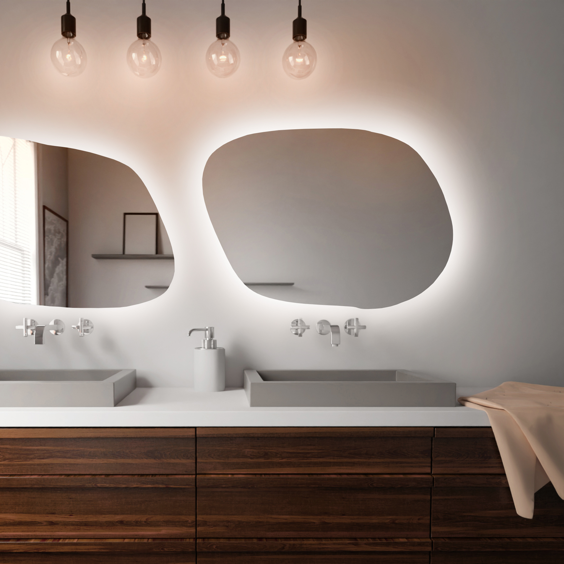 Baltica Design Bright Stain IV zrcadlo 100x71 cm s osvětlením 5904107915685