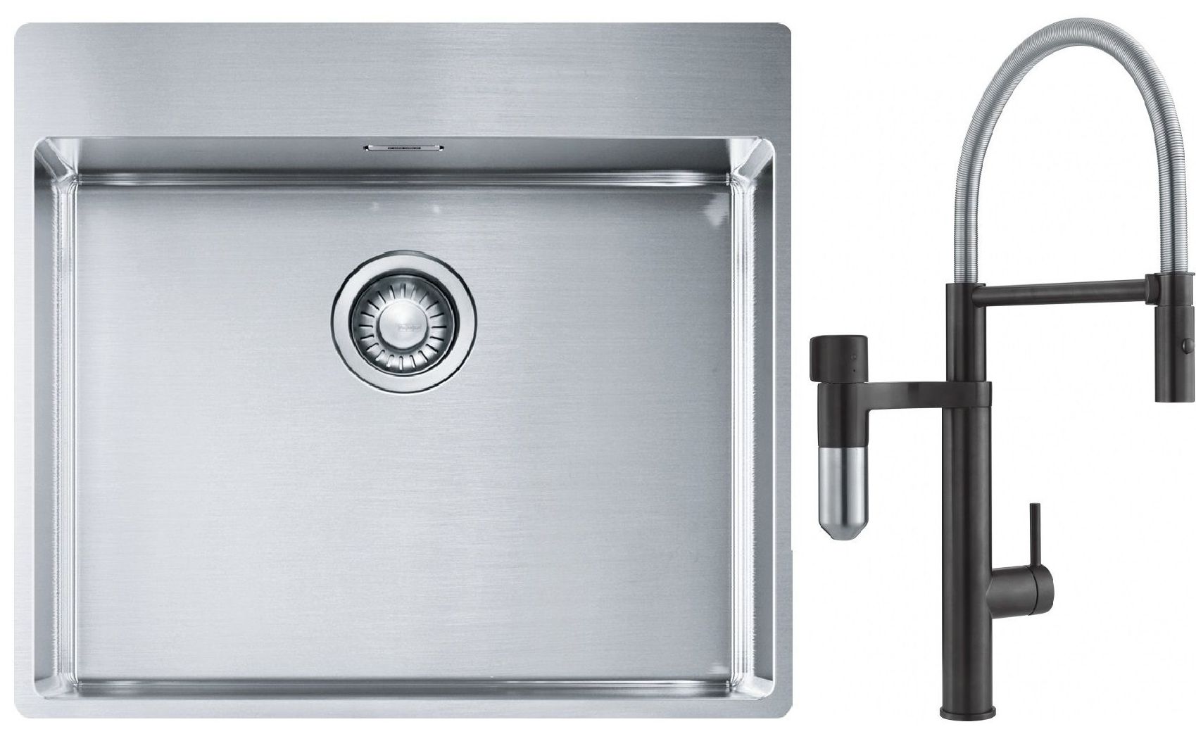 Sada kuchyňská baterie Franke Vital Semi-Pro 120.0621.313, ocelový dřez Franke Box 127.0369.295