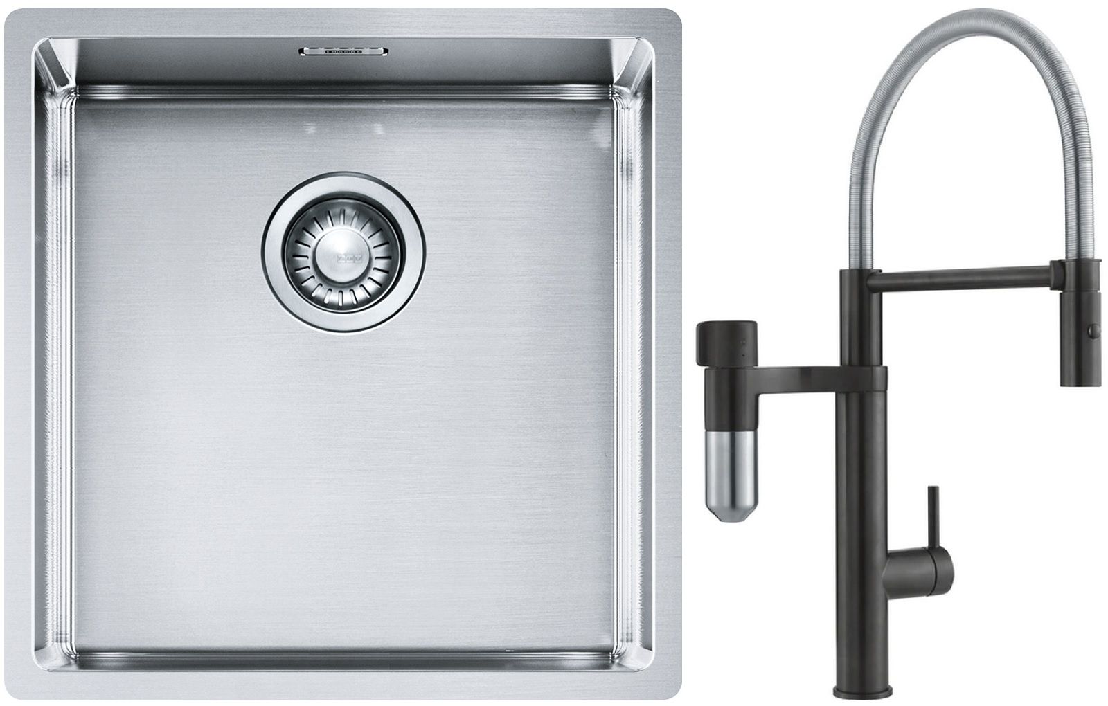 Sada kuchyňská baterie Franke Vital Semi-Pro 120.0621.313, ocelový dřez Franke Box 127.0453.654