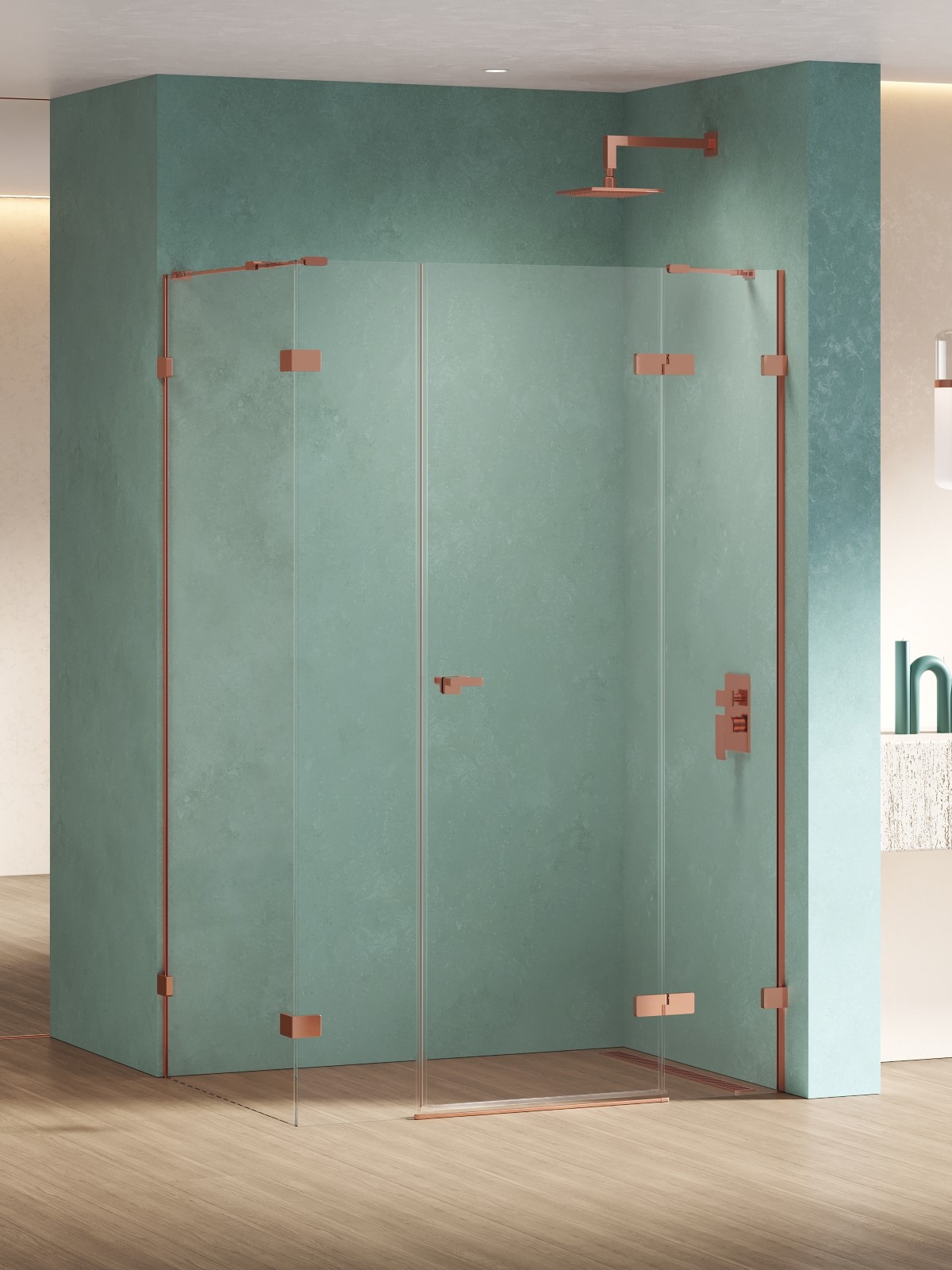New Trendy Eventa Copper Shine sprchový kout 110x90 cm obdélníkový měděná lesk/průhledné sklo EXK-6462