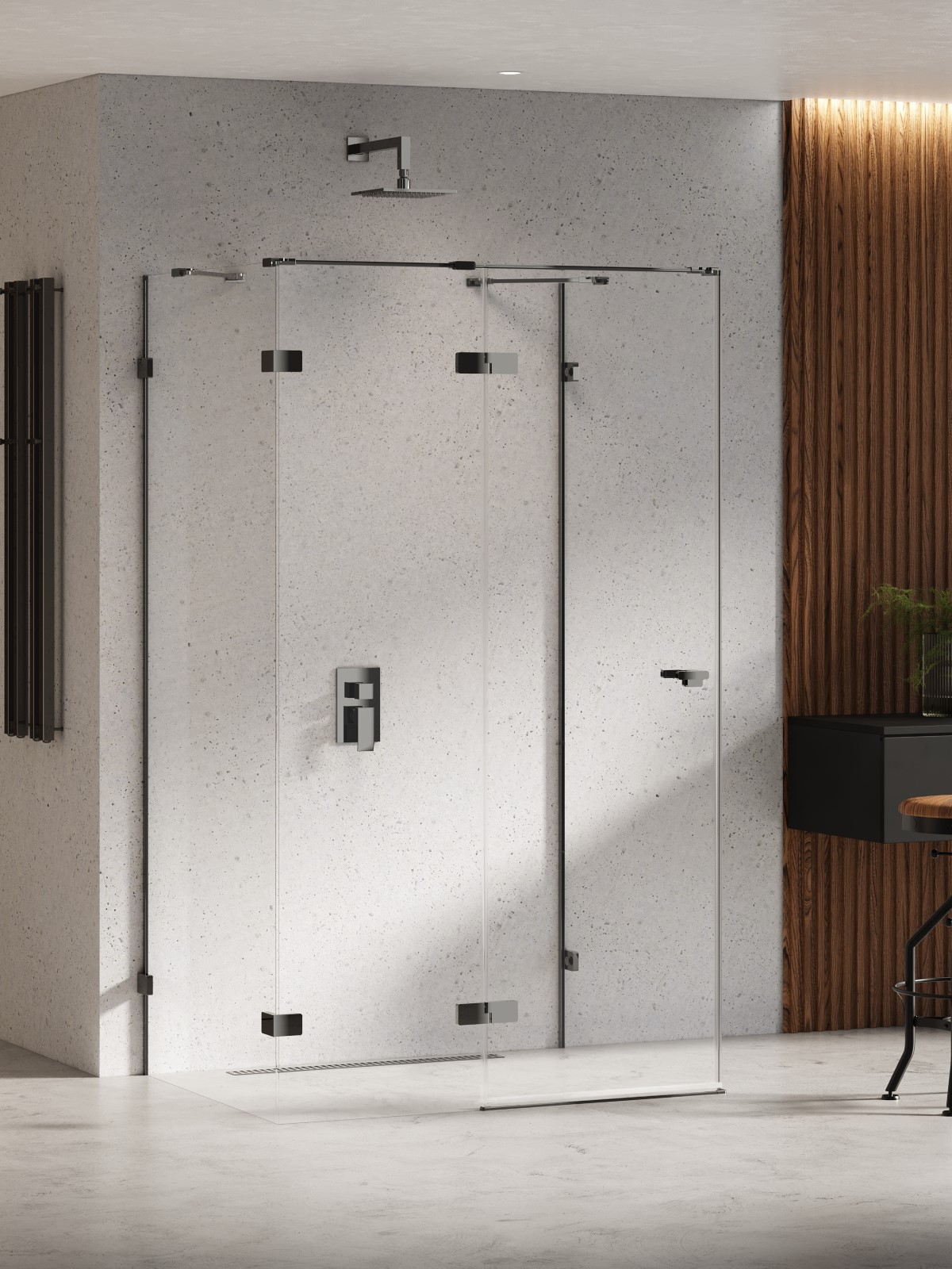New Trendy Eventa Black Chrome sprchový kout 100x100 cm čtvercový černá lesk/průhledné sklo EXK-6264