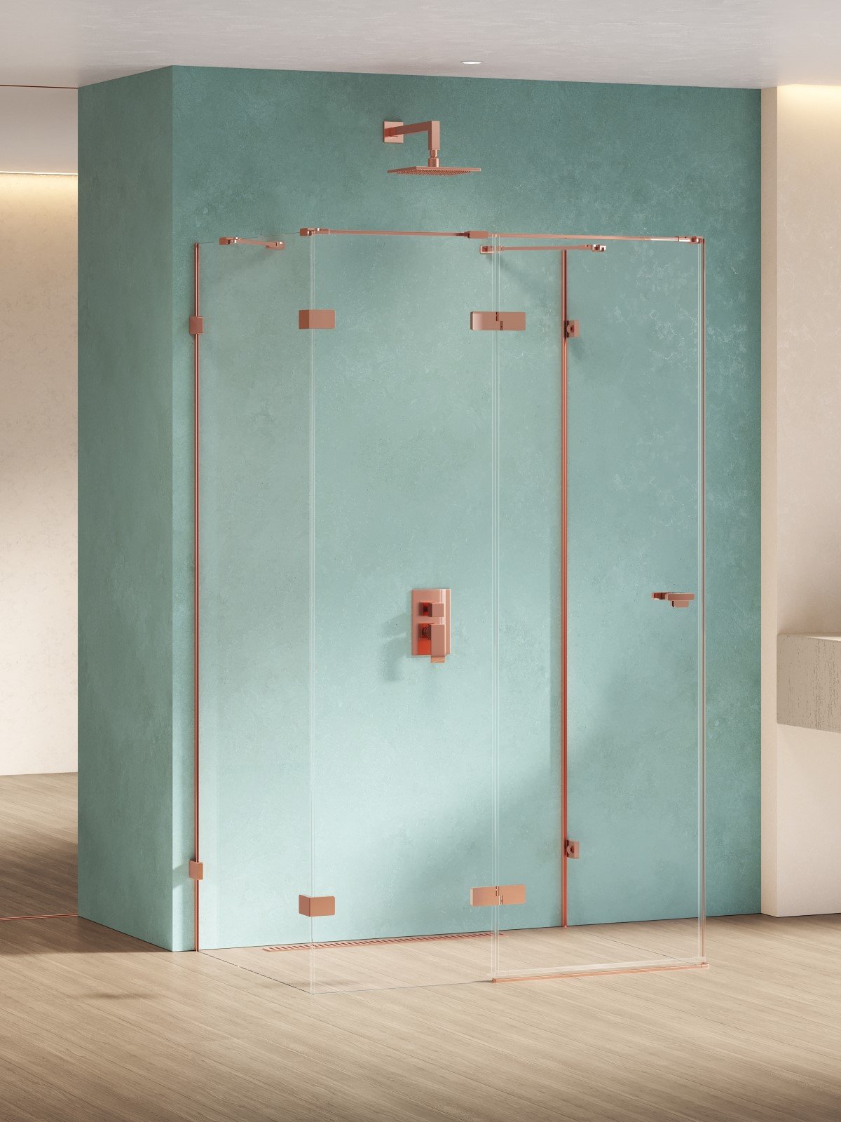 New Trendy Eventa Copper Shine sprchový kout 100x80 cm obdélníkový měděná lesk/průhledné sklo EXK-6485