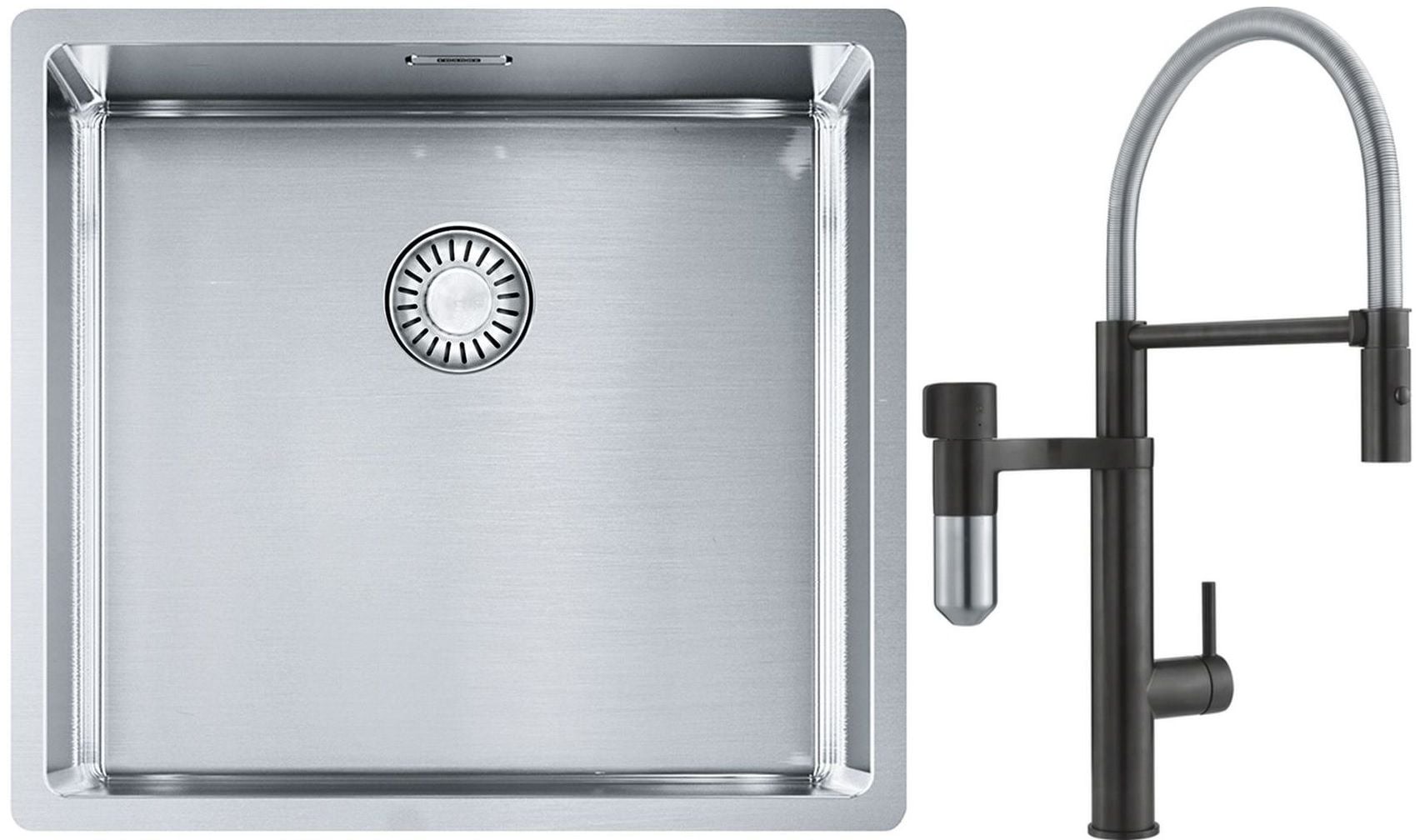Sada kuchyňská baterie Franke Vital Semi-Pro 120.0621.313, ocelový dřez Franke Box 127.0395.014