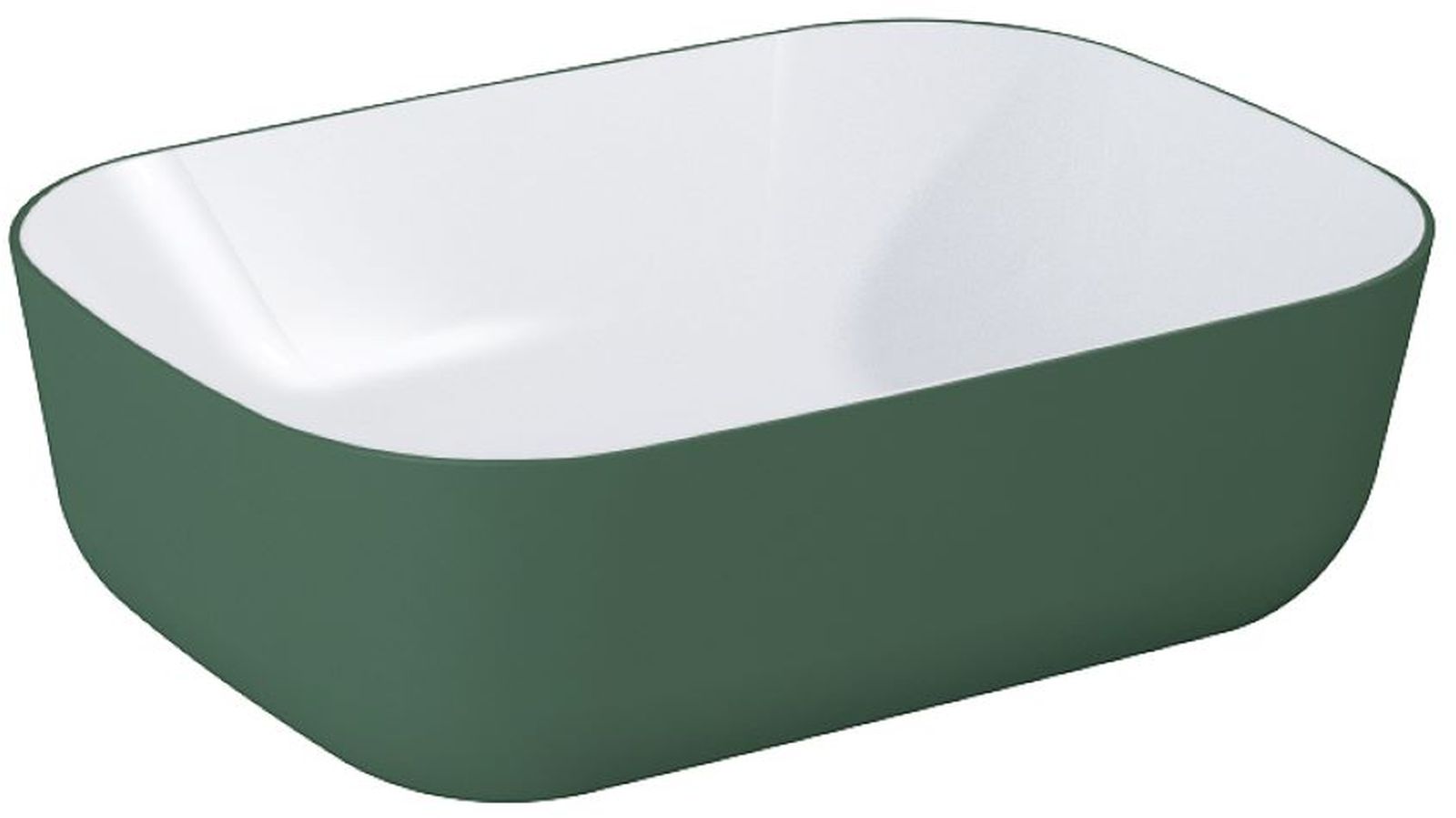 Elita Reni umyvadlo 45.5x32.5 cm obdélníkový na pult bílá-zelená RE040460896150