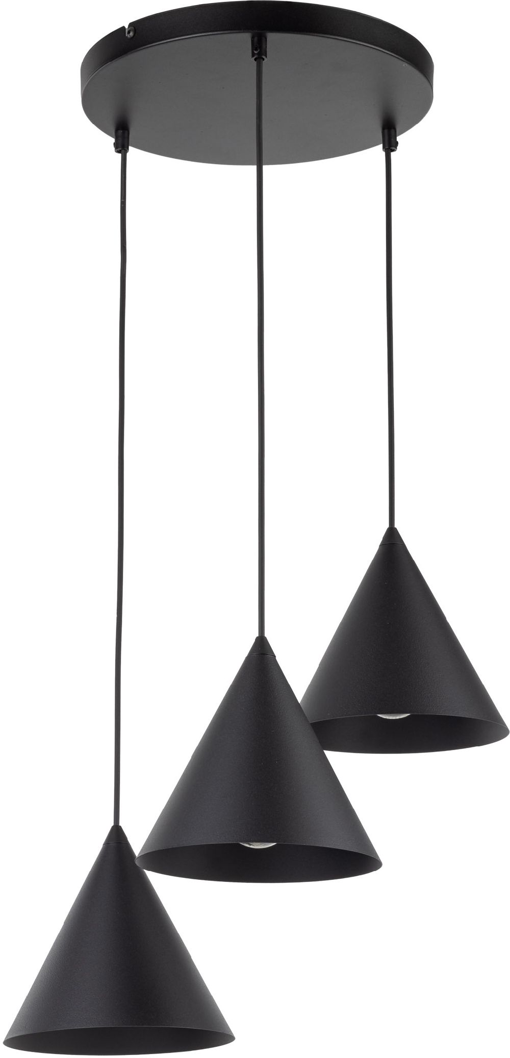 TK Lighting Cono závěsné svítidlo 3x15 W černá 10067