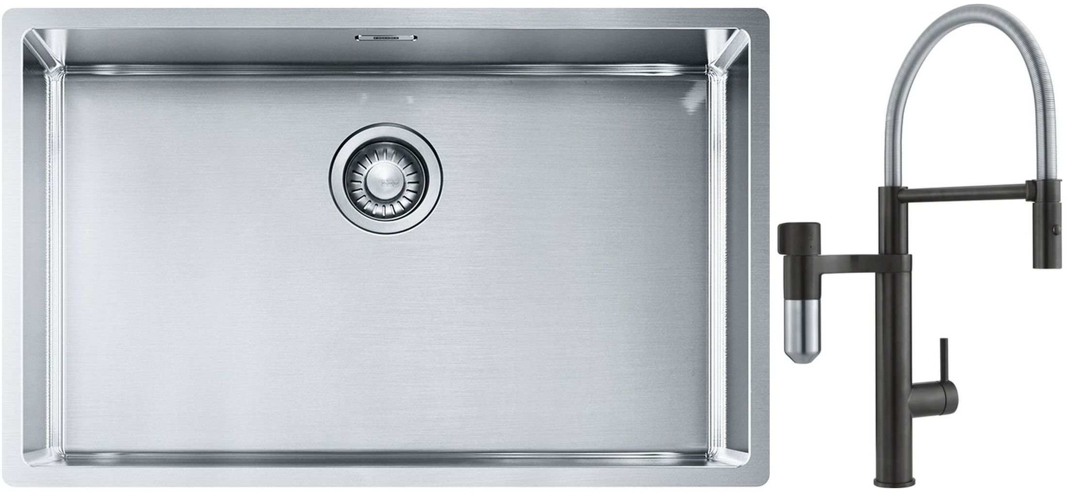 Sada kuchyňská baterie Franke Vital Semi-Pro 120.0621.313, ocelový dřez Franke Box 127.0453.658
