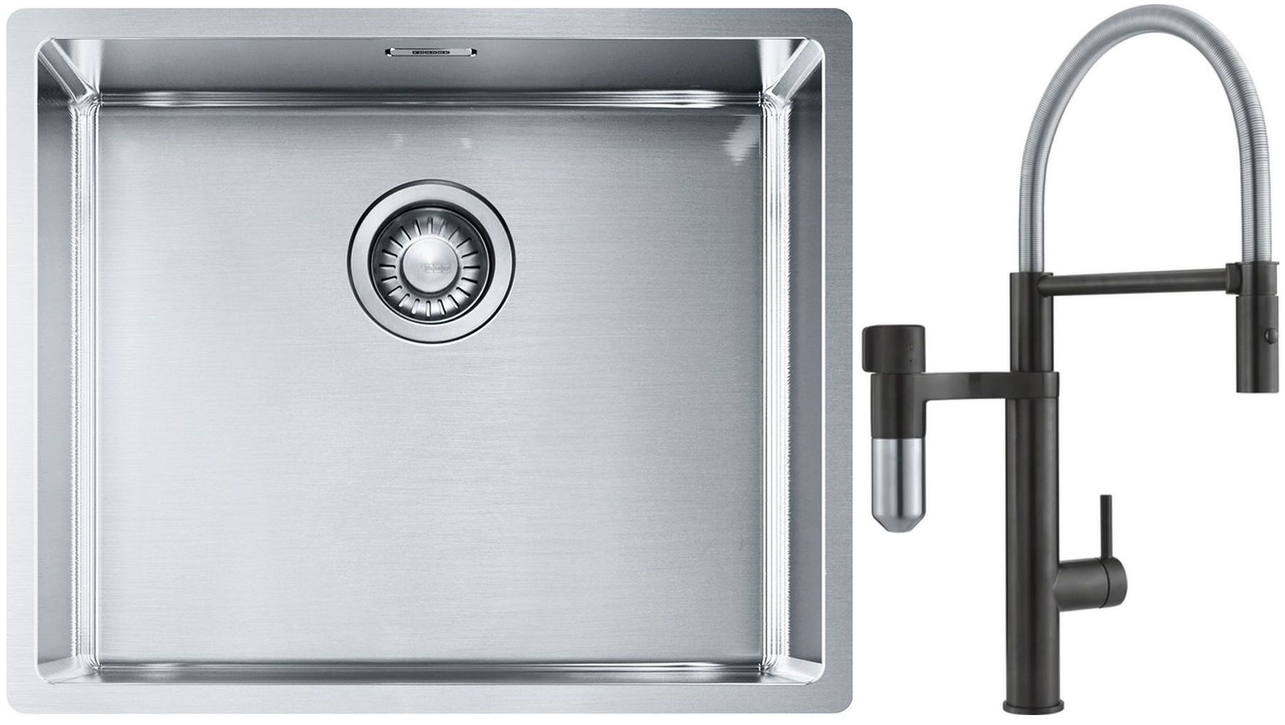 Sada kuchyňská baterie Franke Vital Semi-Pro 120.0621.313, ocelový dřez Franke Box 127.0453.656