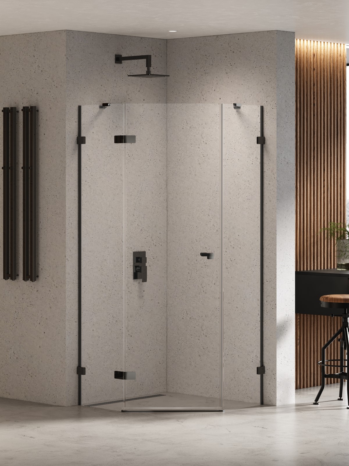 New Trendy Eventa Black Chrome sprchový kout 90x90 cm černá lesk/průhledné sklo EXK-6291