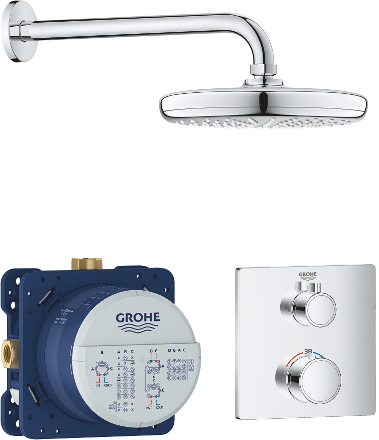 Grohe Grohtherm vanová sada se sprchou pod omítku s termostatem ano chrom 34728000