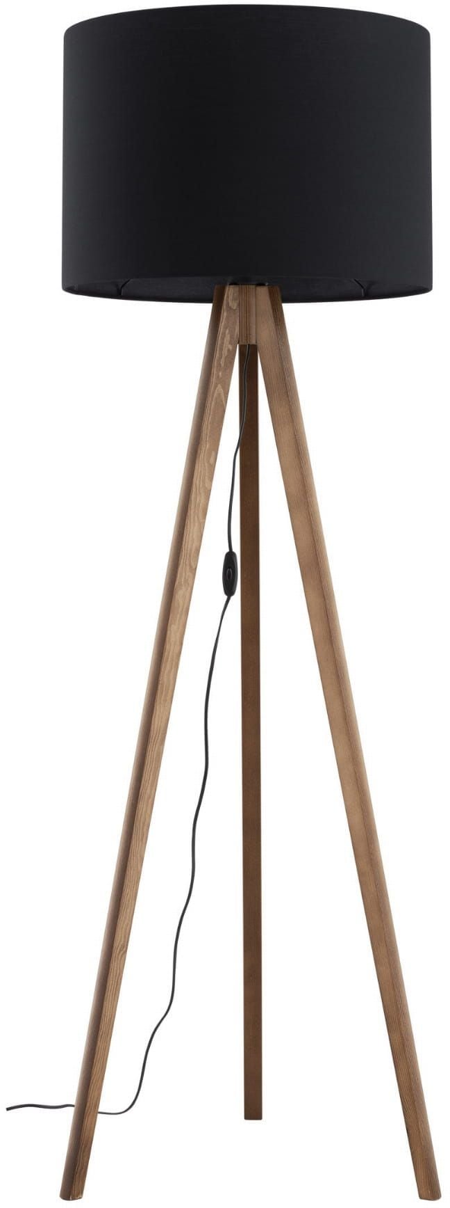 TK Lighting Grand stojací lampa 1x15 W černá-dřevo 16005