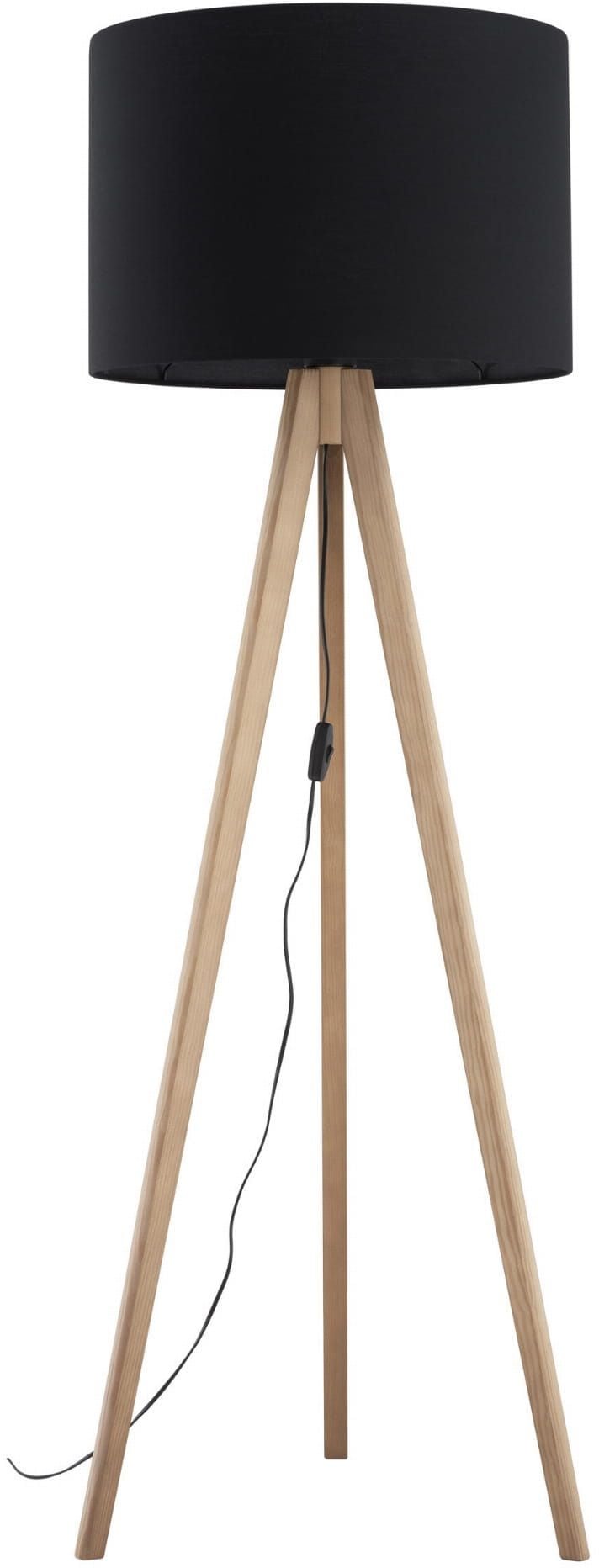 TK Lighting Grand stojací lampa 1x15 W černá-dřevo 16008