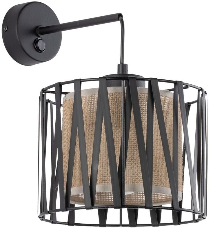 TK Lighting Harmony nástěnné svítidlo 1x15 W černá-hnědá 5950