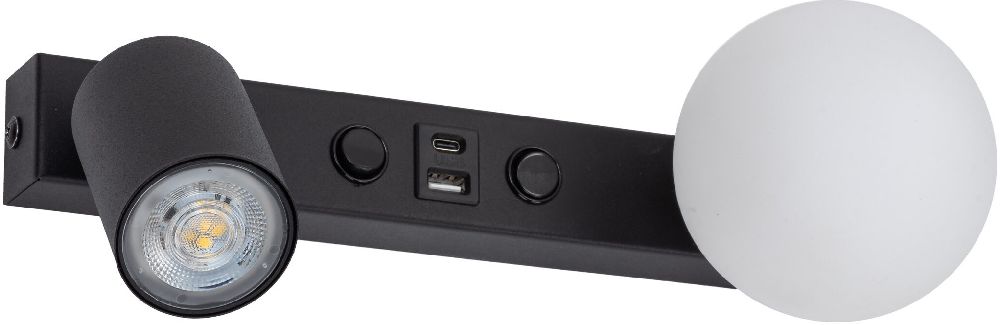 TK Lighting Vox nástěnné svítidlo 2x10 W černá 10152