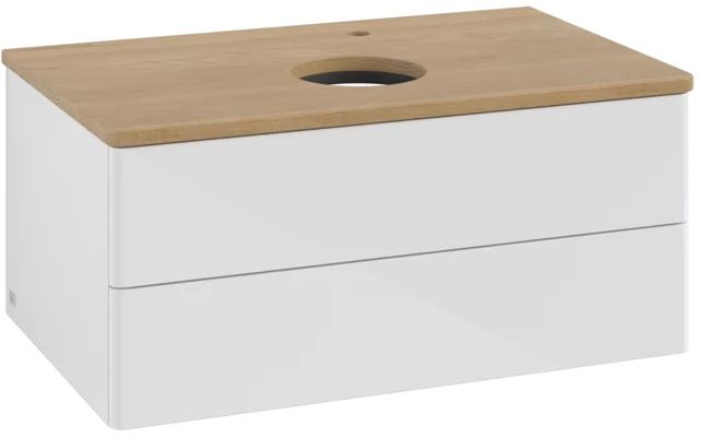 Villeroy & Boch Antao skříňka s deskou 80x50x36 cm pod umyvadlo závěsná bílá-dřevo K19051GF