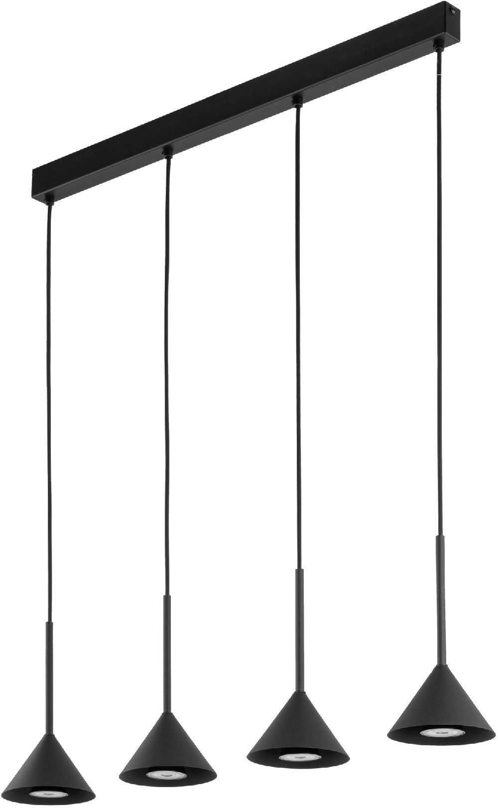 TK Lighting Cono závěsné svítidlo 4x10 W černá 10305