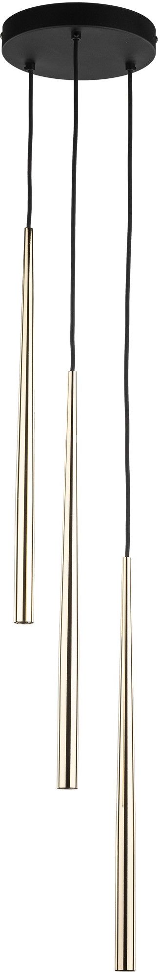 TK Lighting Piano závěsné svítidlo 3x8 W černá-zlatá 10117