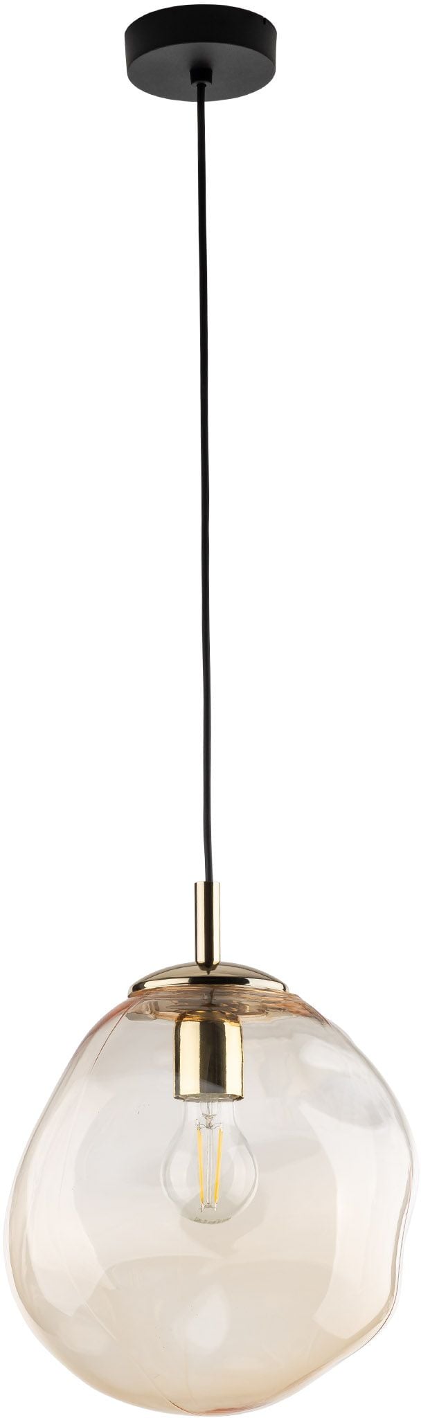 TK Lighting Sol závěsné svítidlo 1x15 W černá-jantarová 10083
