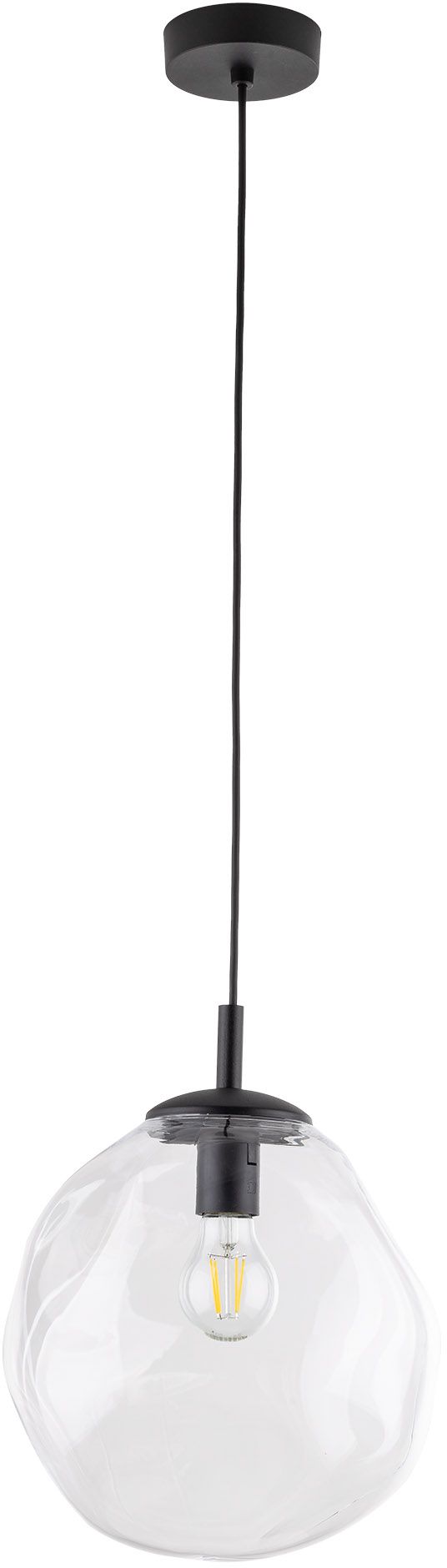 TK Lighting Sol závěsné svítidlo 1x15 W černá-průhledná 10082