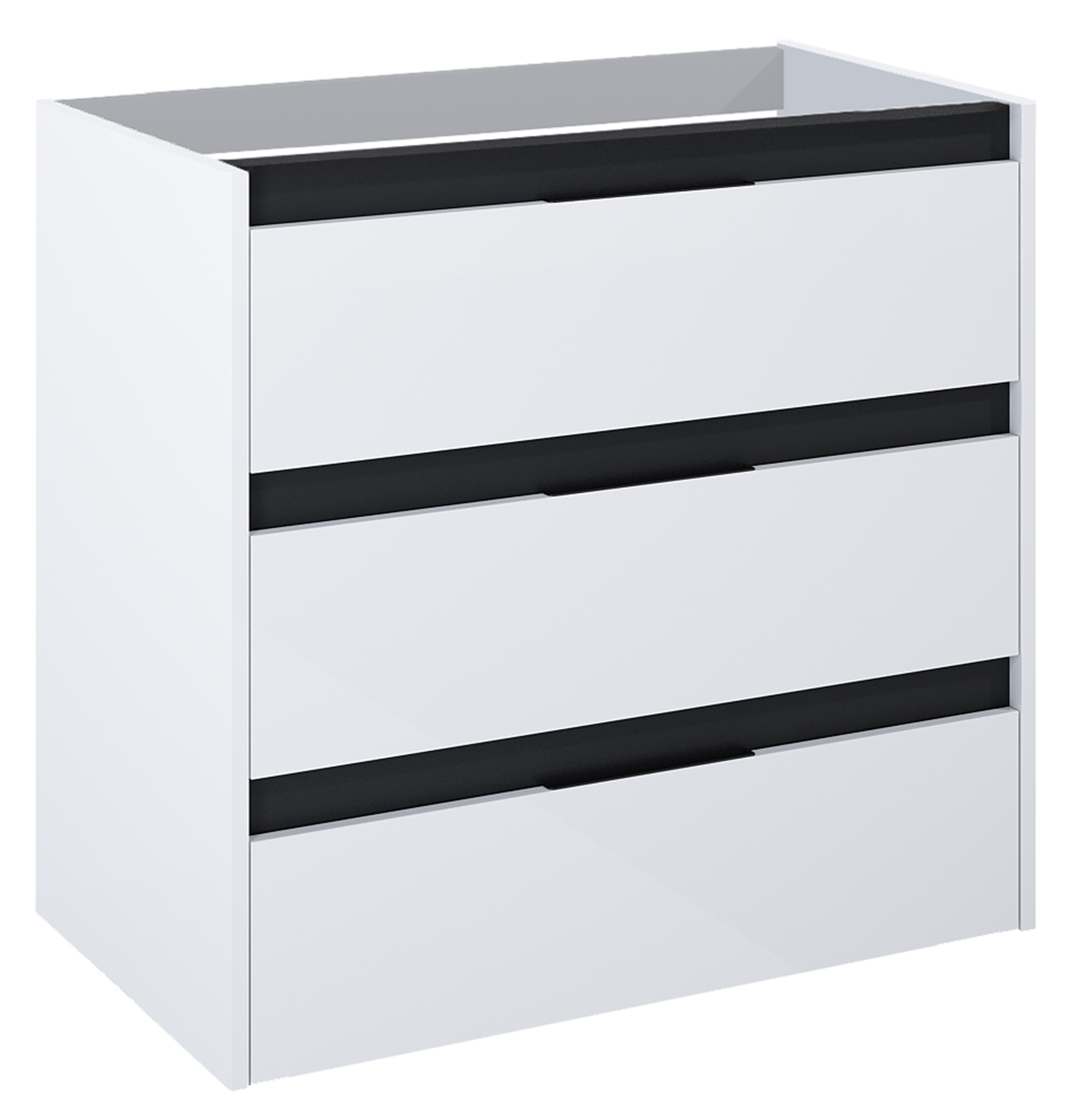 Roca Alpine skříňka 78.5x45.2x74 cm pod umyvadlo závěsná bílá-černá A857868606