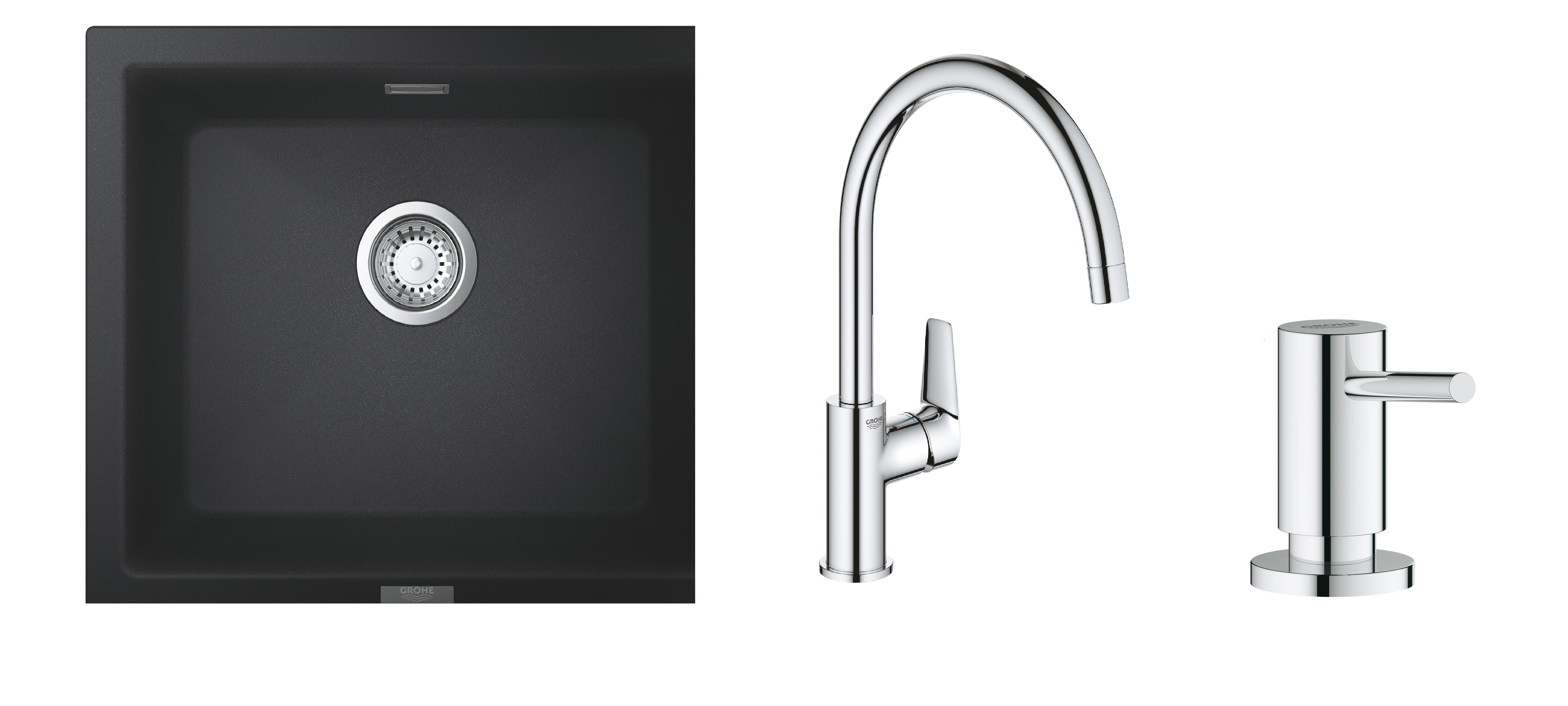 Sada granitový dřez Grohe K700 31654AP0, kuchyňská baterie Grohe BauEdge 31367001, 40535000