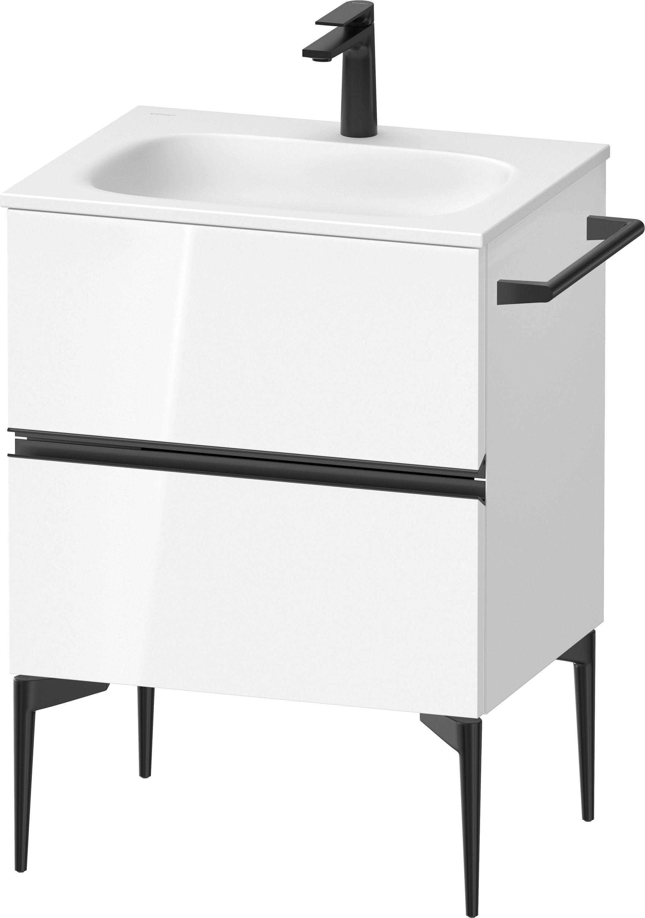 Duravit Sivida skříňka 61x47.7x59.2 cm pod umyvadlo závěsná bílá-černá SV46500BD220000