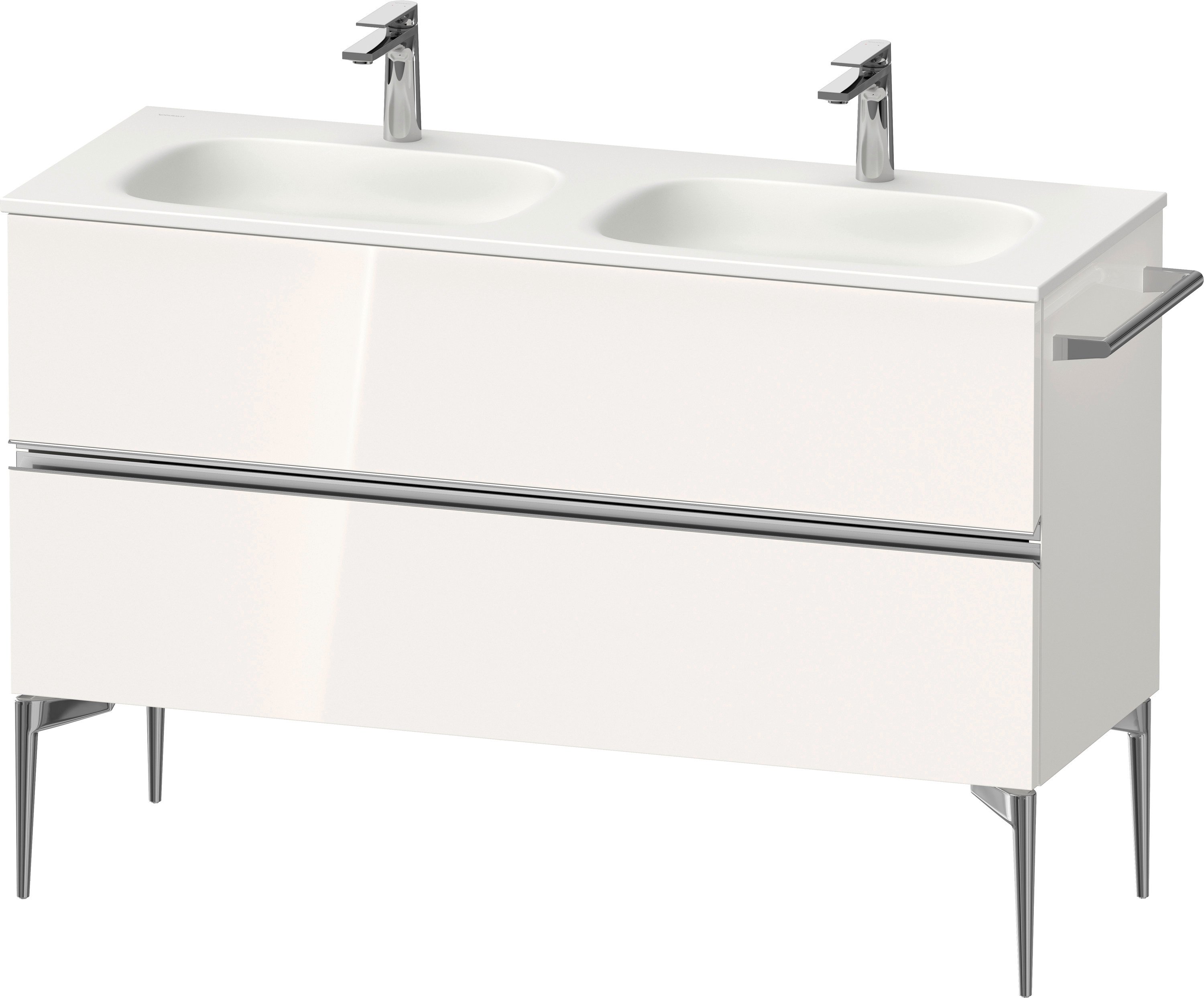 Duravit Sivida skříňka 128x47.7x59.2 cm pod umyvadlo závěsná bílá-chrom SV4654010220000