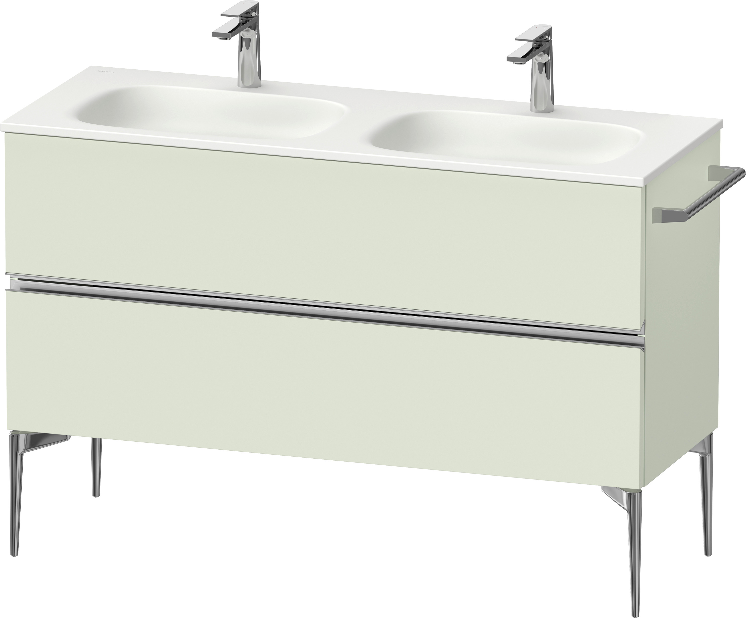 Duravit Sivida skříňka 128x47.7x59.2 cm pod umyvadlo závěsná zelená-chrom SV4654010HH0000