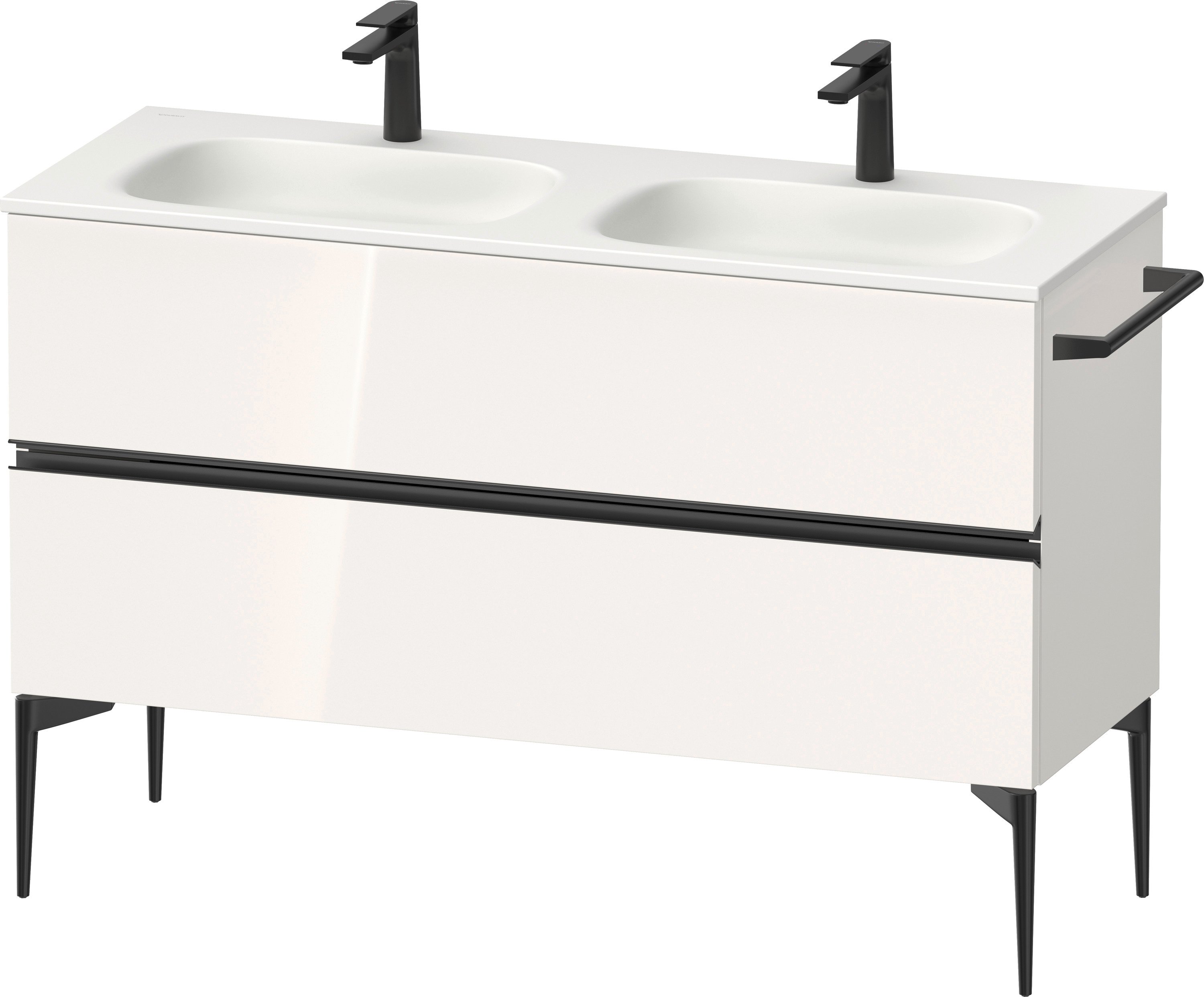 Duravit Sivida skříňka 128x47.7x59.2 cm pod umyvadlo závěsná bílá-černá SV46540BD220000