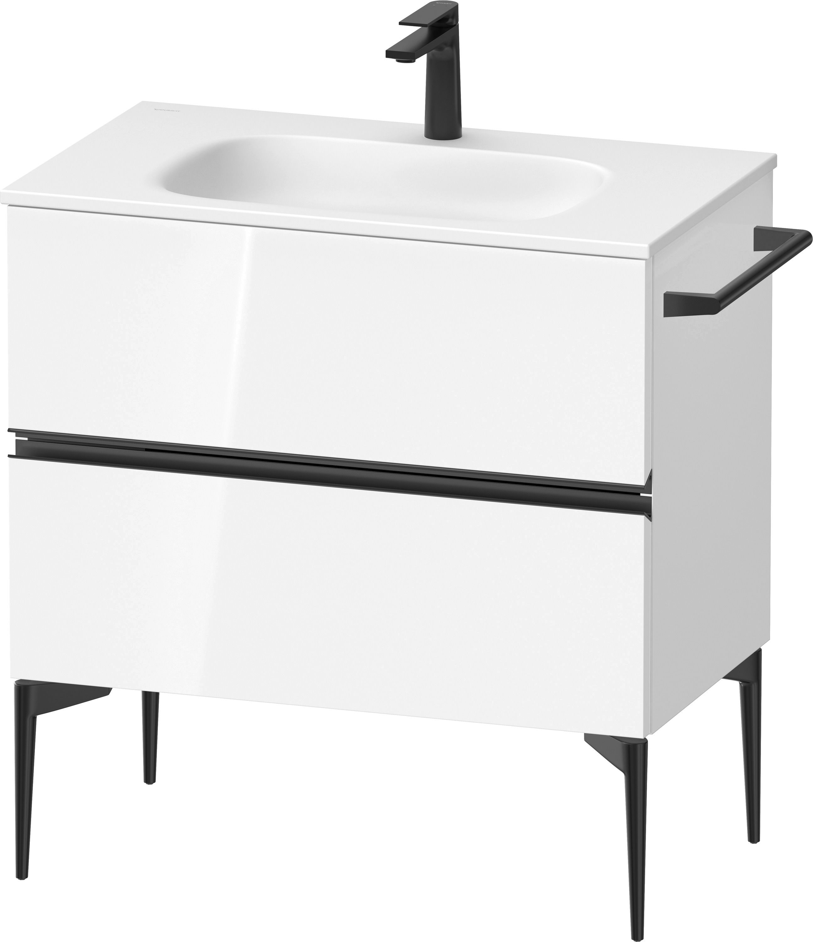 Duravit Sivida skříňka 81x47.7x59.2 cm pod umyvadlo závěsná bílá-černá SV46510BD220000