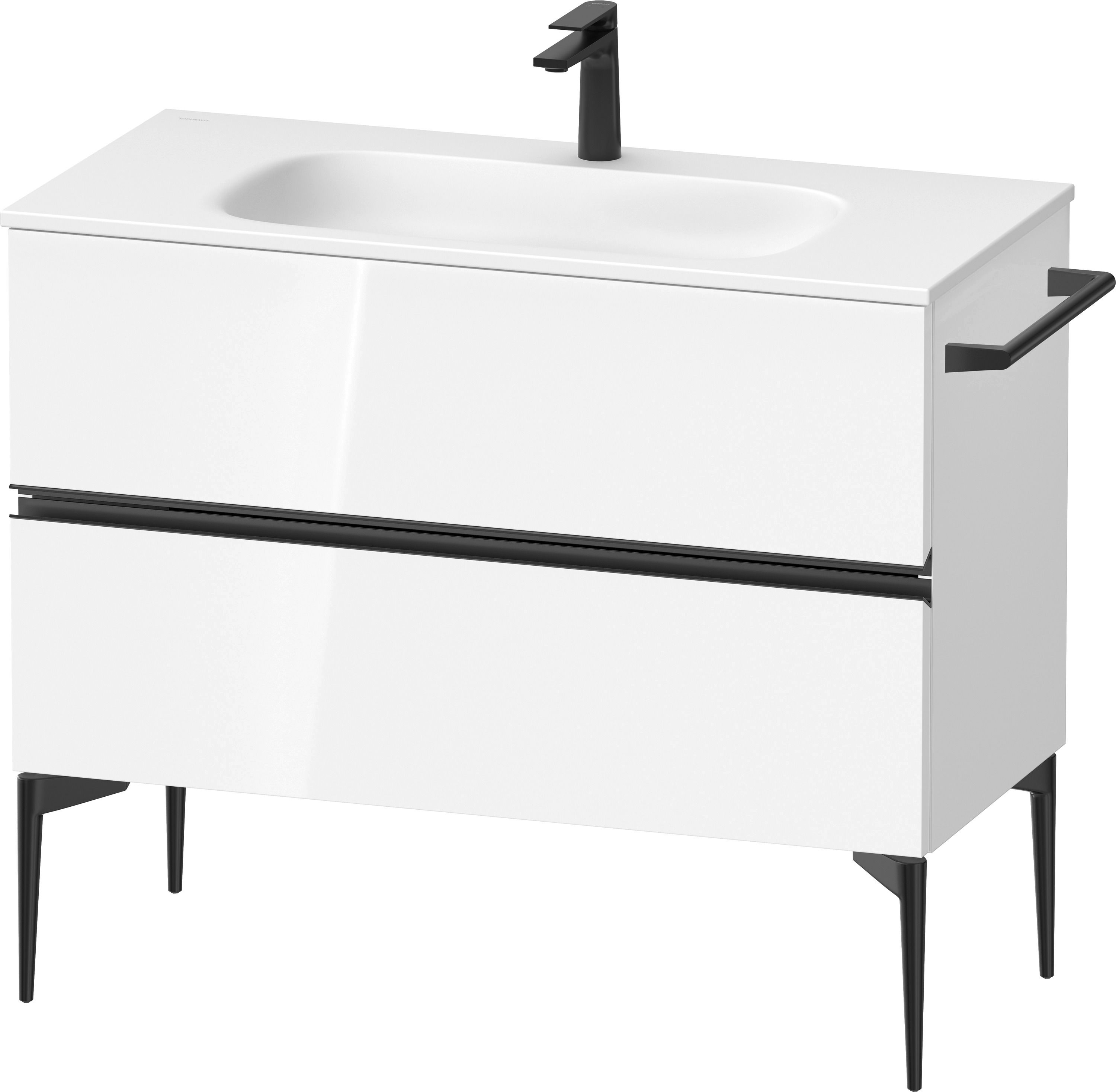 Duravit Sivida skříňka 101x47.7x59.2 cm pod umyvadlo závěsná bílá-černá SV46520BD220000