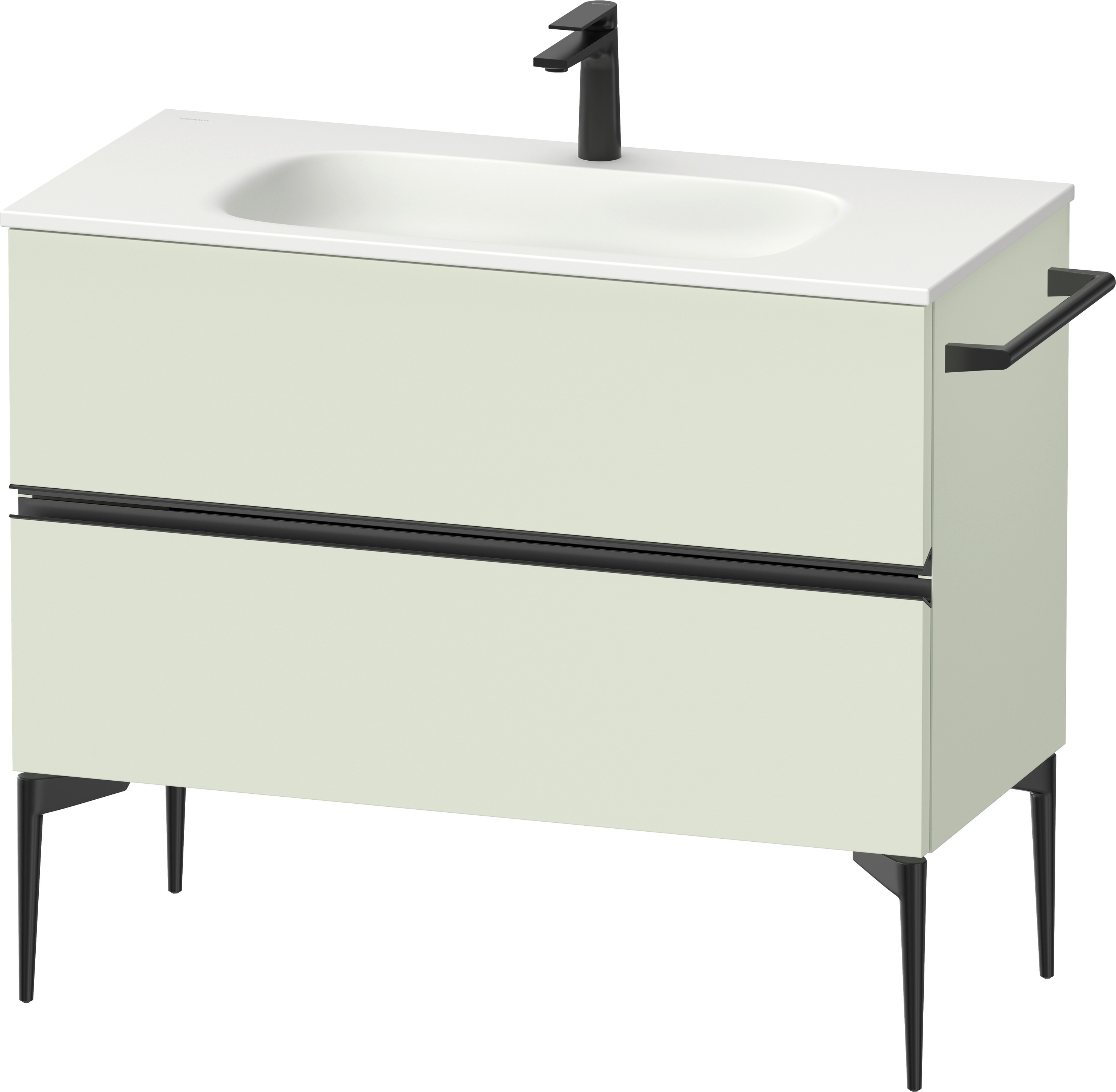 Duravit Sivida skříňka 101x47.7x59.2 cm pod umyvadlo závěsná černá-zelená SV46520BDHH0000