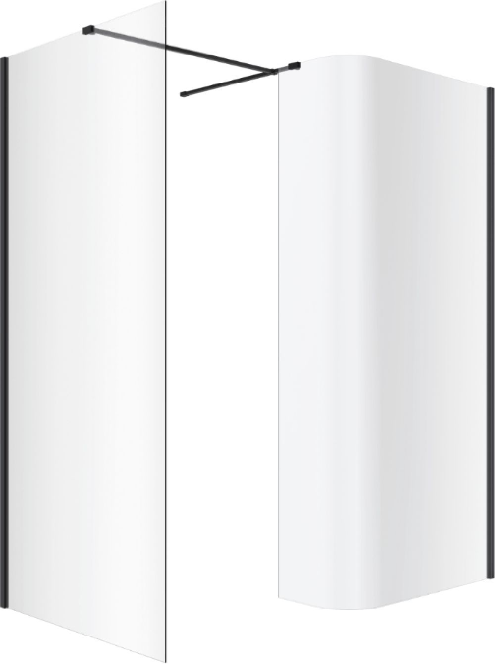 Sada sprchová zástěna walk-in Excellent Vidoq KAEX.1507.930.LP.BL, sprchová zástěna walk-in Excellent Vidoq KAEX.1506.1200.LP.BL